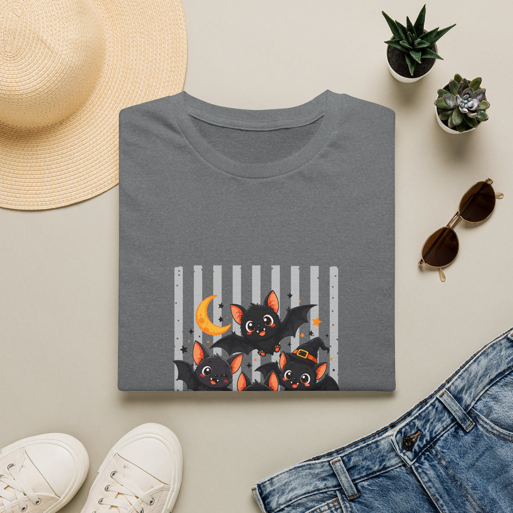 Halloween Bats Pumpkin Moon T-Shirt — Cute Spooky Gift for Women Graphic Tee