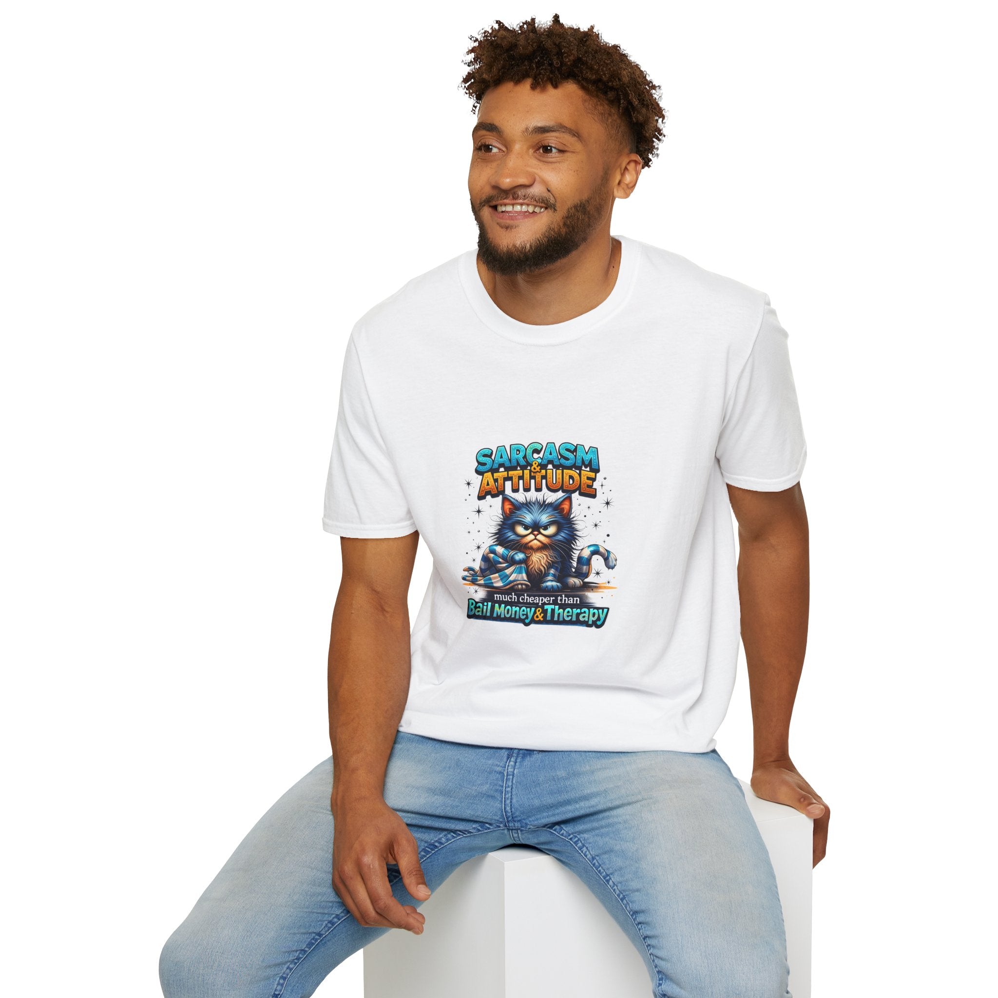 Sarcasm & Attitude Grumpy Cat T-Shirt — Funny Sarcastic Gift for Her Graphic Tee