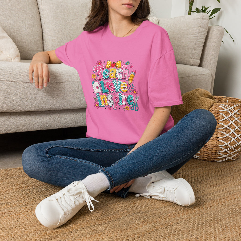 Teach Love Inspire T-Shirt — Cute Colorful Teacher Gift School Appreciation Tee