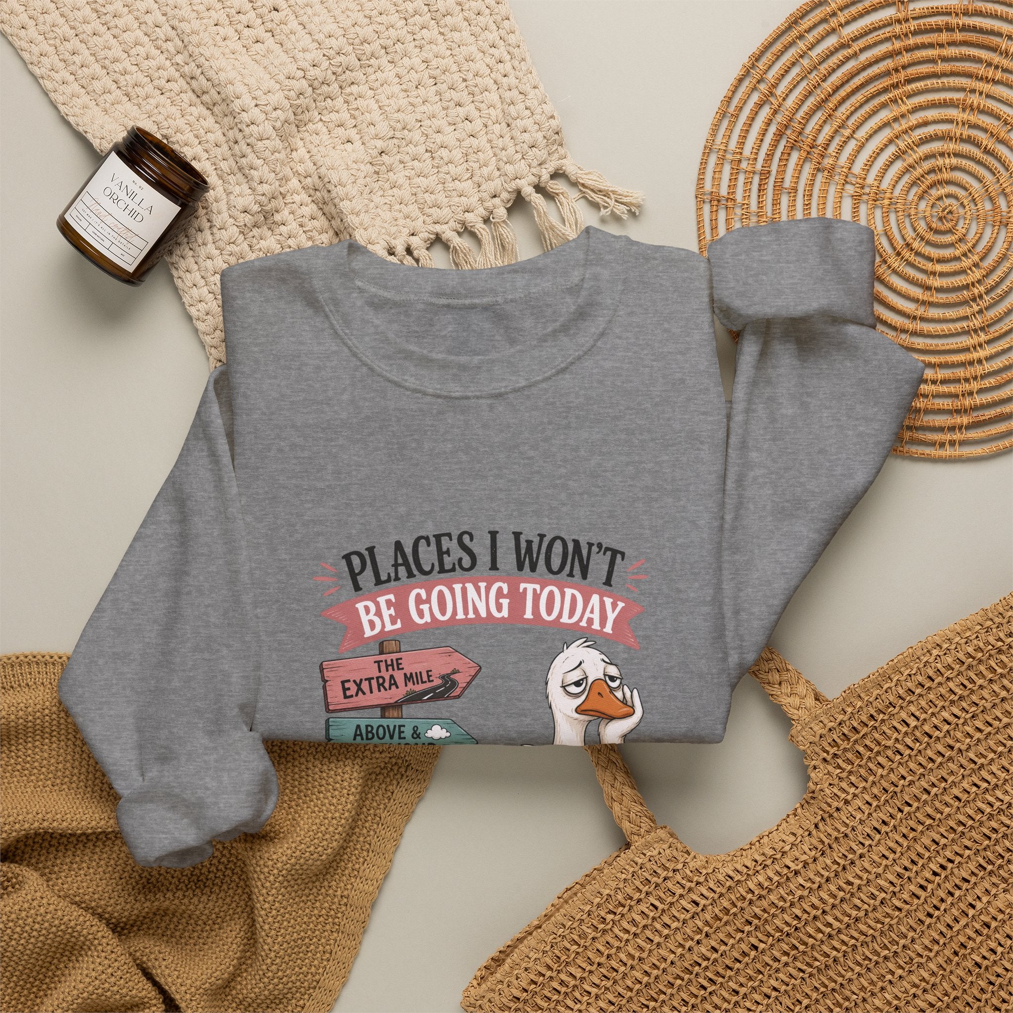 Places I Won't Be Going Today Goose Sweatshirt — Funny Introvert Gift for Her Crewneck