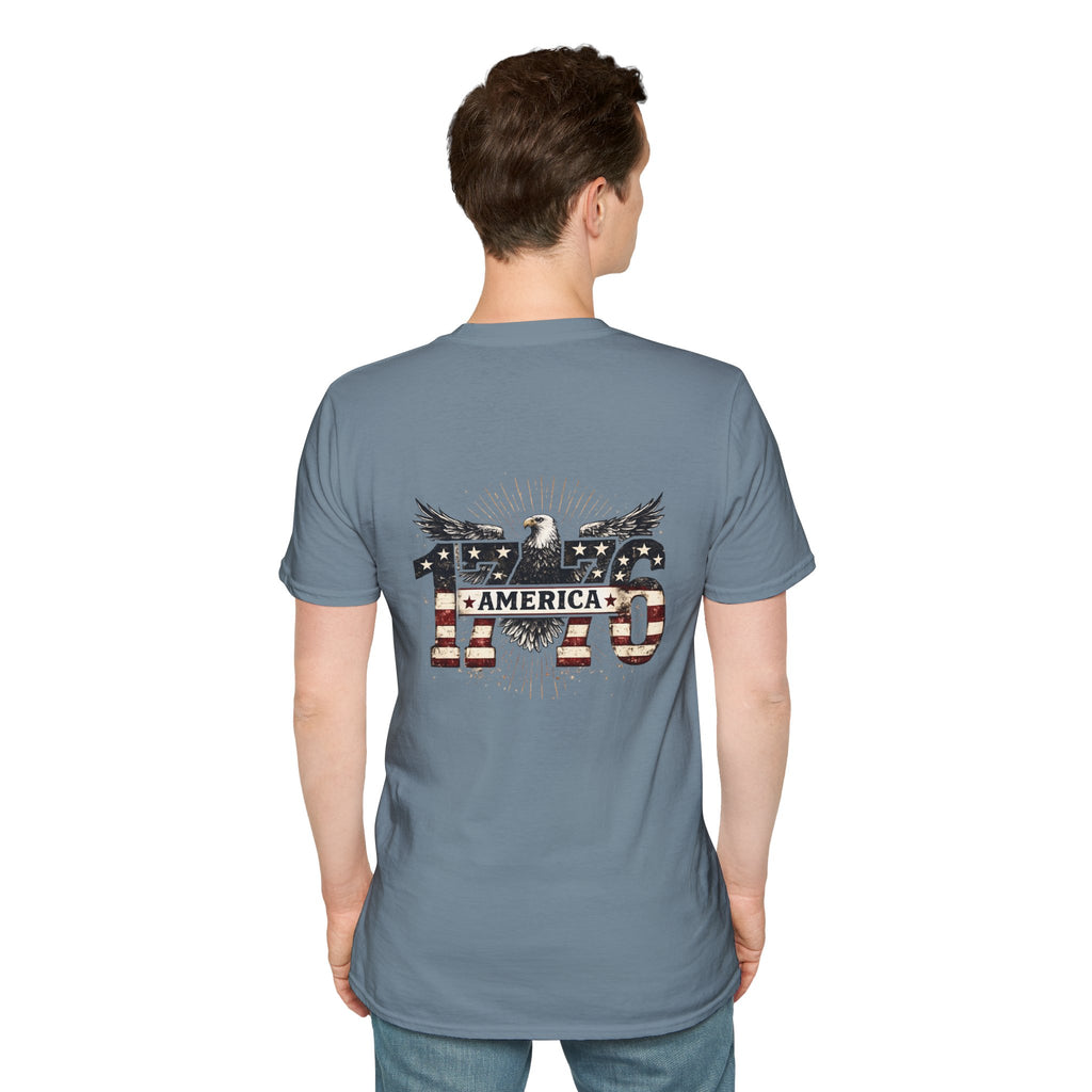 1776 American Flag Eagle T-Shirt — Vintage Patriotic Gift for Him Fourth of July Tee