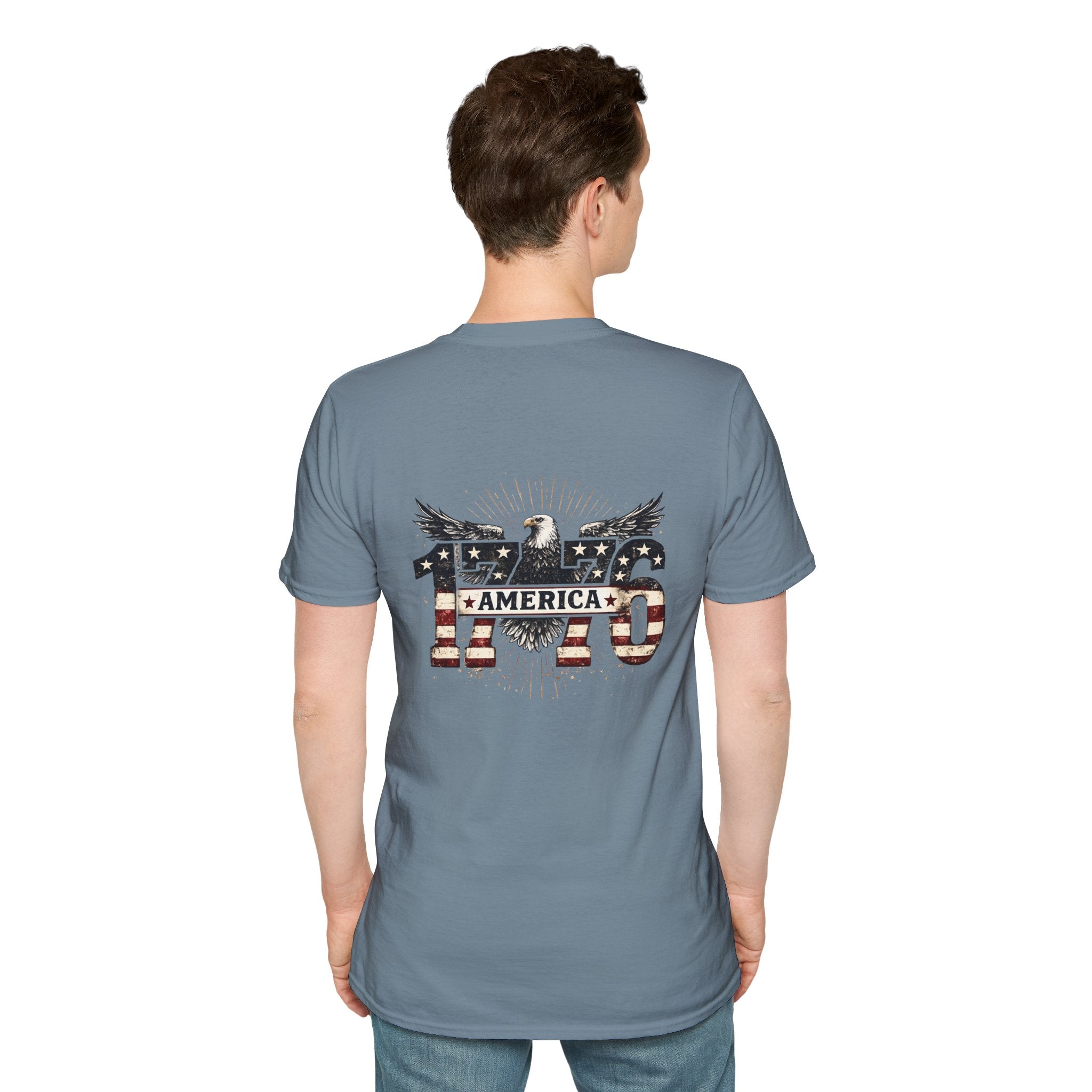 1776 American Flag Eagle T-Shirt — Vintage Patriotic Gift for Him Fourth of July Tee