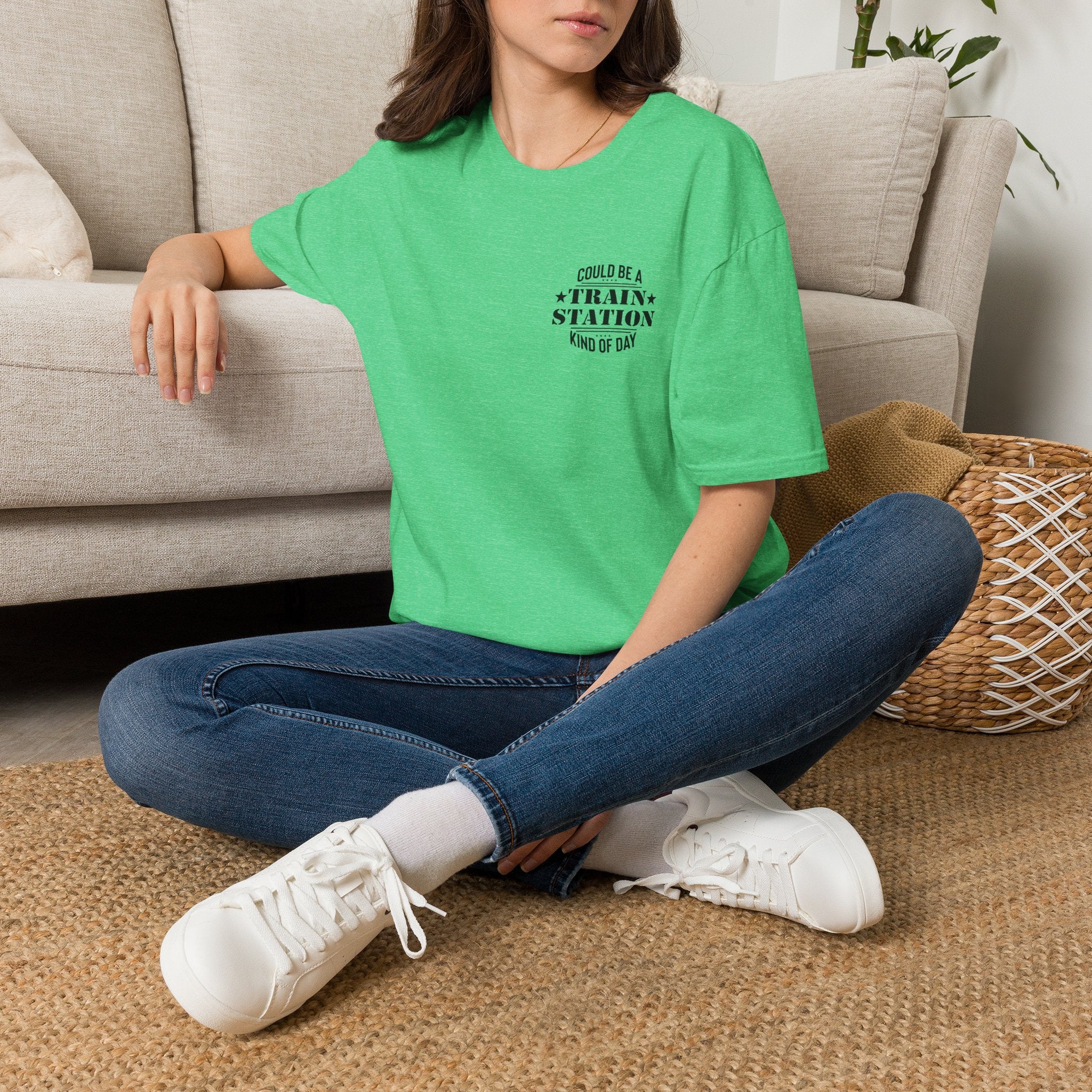 Could Be a Train Station Kind of Day T-Shirt — Funny Sarcastic Gift for Her Pocket Tee