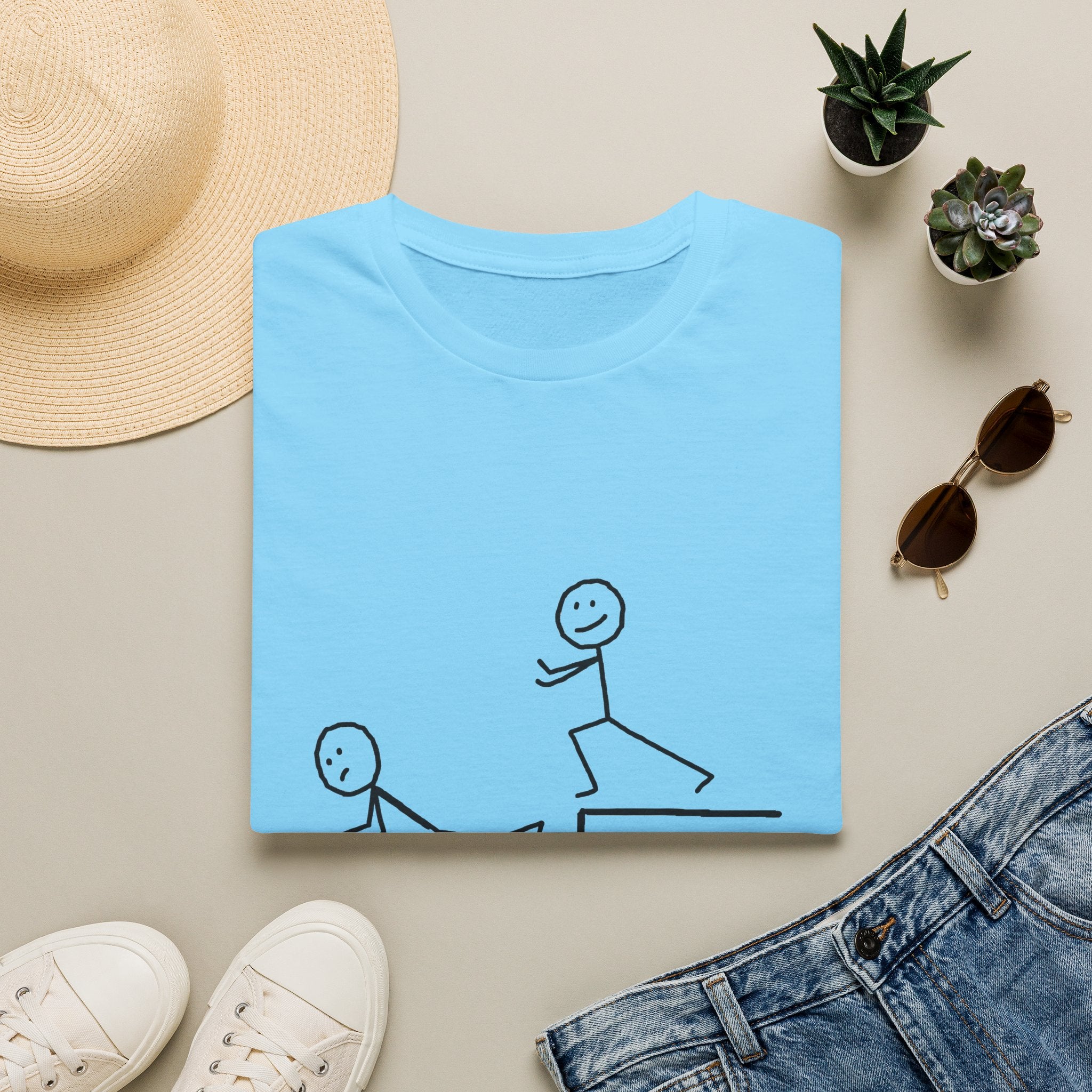 T-Shirt — "Some People Just Need a Pat on the Back" Stick Figure Humor Tee