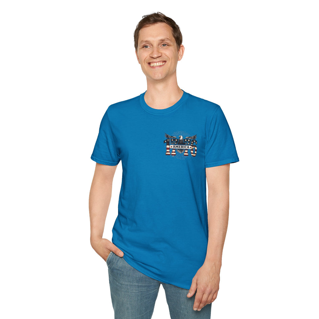 1776 American Flag Eagle T-Shirt — Vintage Patriotic Gift for Him Fourth of July Tee