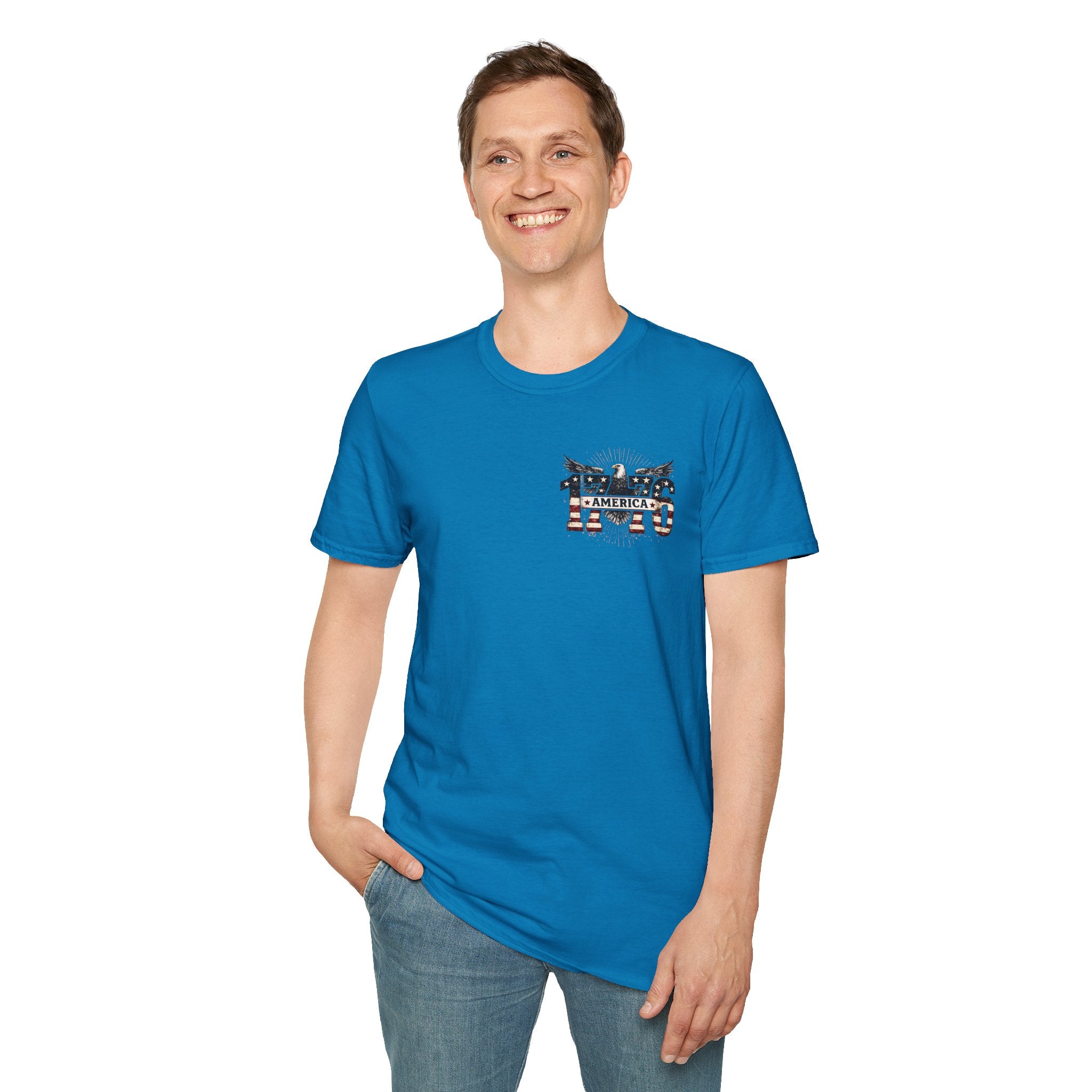 1776 American Flag Eagle T-Shirt — Vintage Patriotic Gift for Him Fourth of July Tee