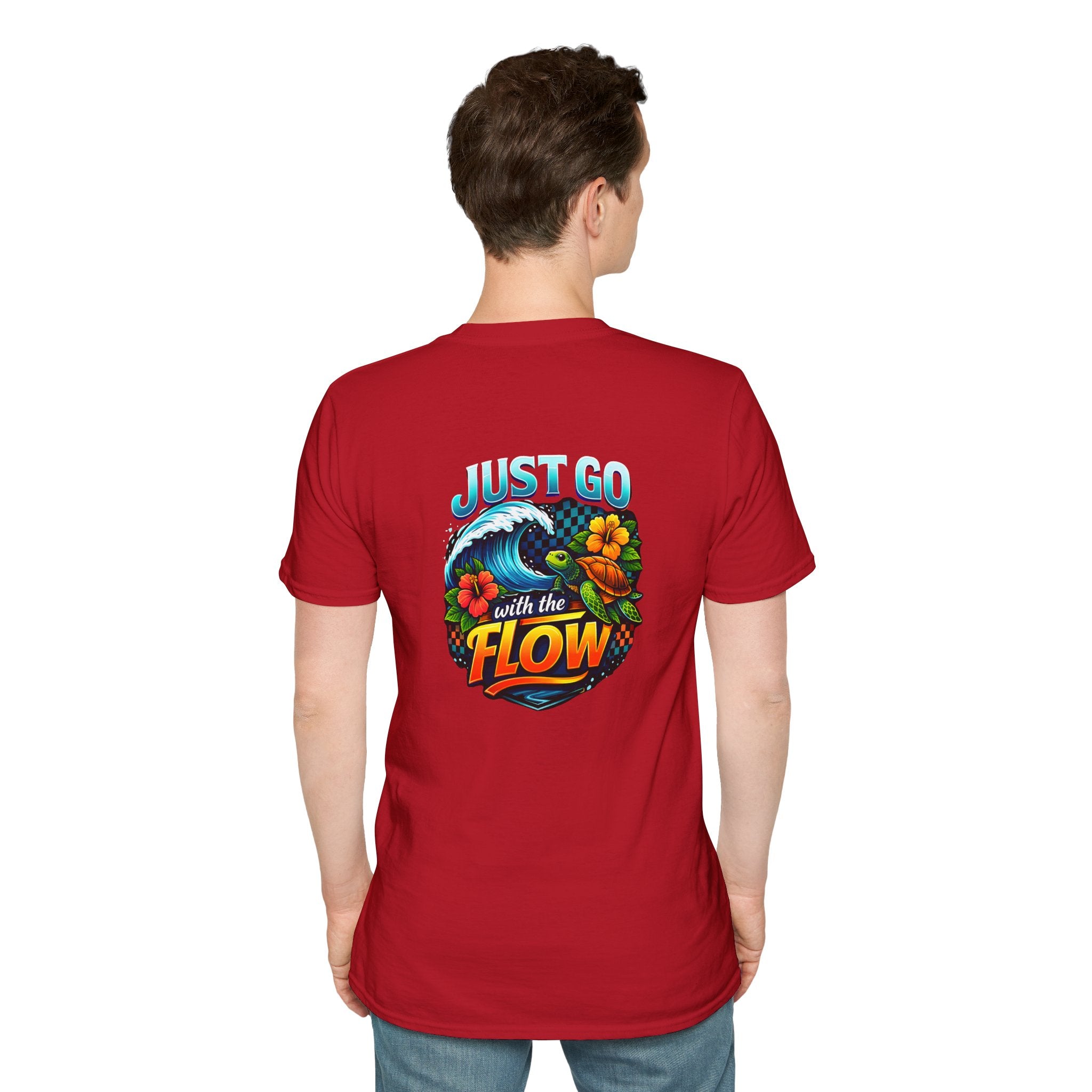 Go With the Flow Sea Turtle T-Shirt — Cute Beach Gift for Women Ocean Floral Tee