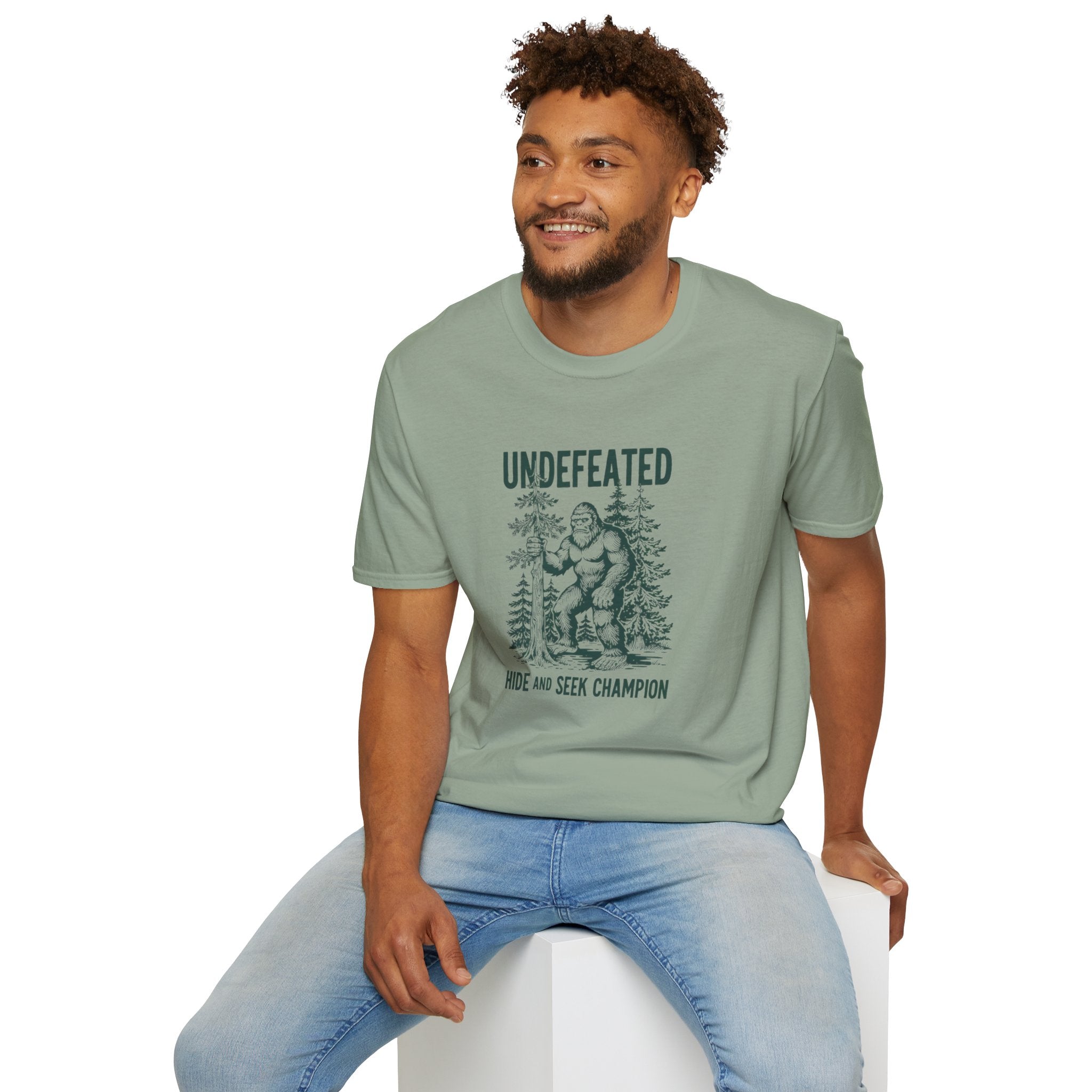 Undefeated Bigfoot T-Shirt — 'Hide and Seek Champion' Graphic Tee