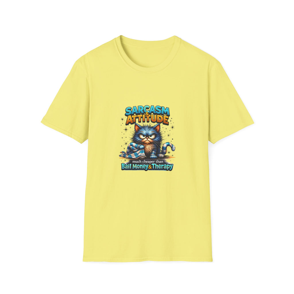 Sarcasm & Attitude Grumpy Cat T-Shirt — Funny Sarcastic Gift for Her Graphic Tee
