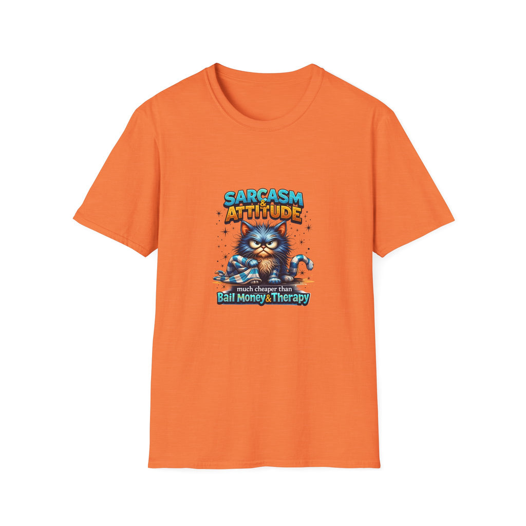 Sarcasm & Attitude Grumpy Cat T-Shirt — Funny Sarcastic Gift for Her Graphic Tee
