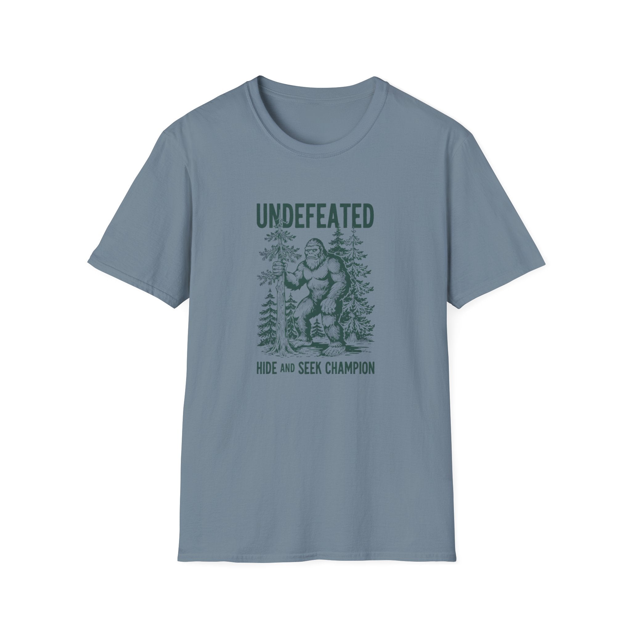 Undefeated Bigfoot T-Shirt — 'Hide and Seek Champion' Graphic Tee