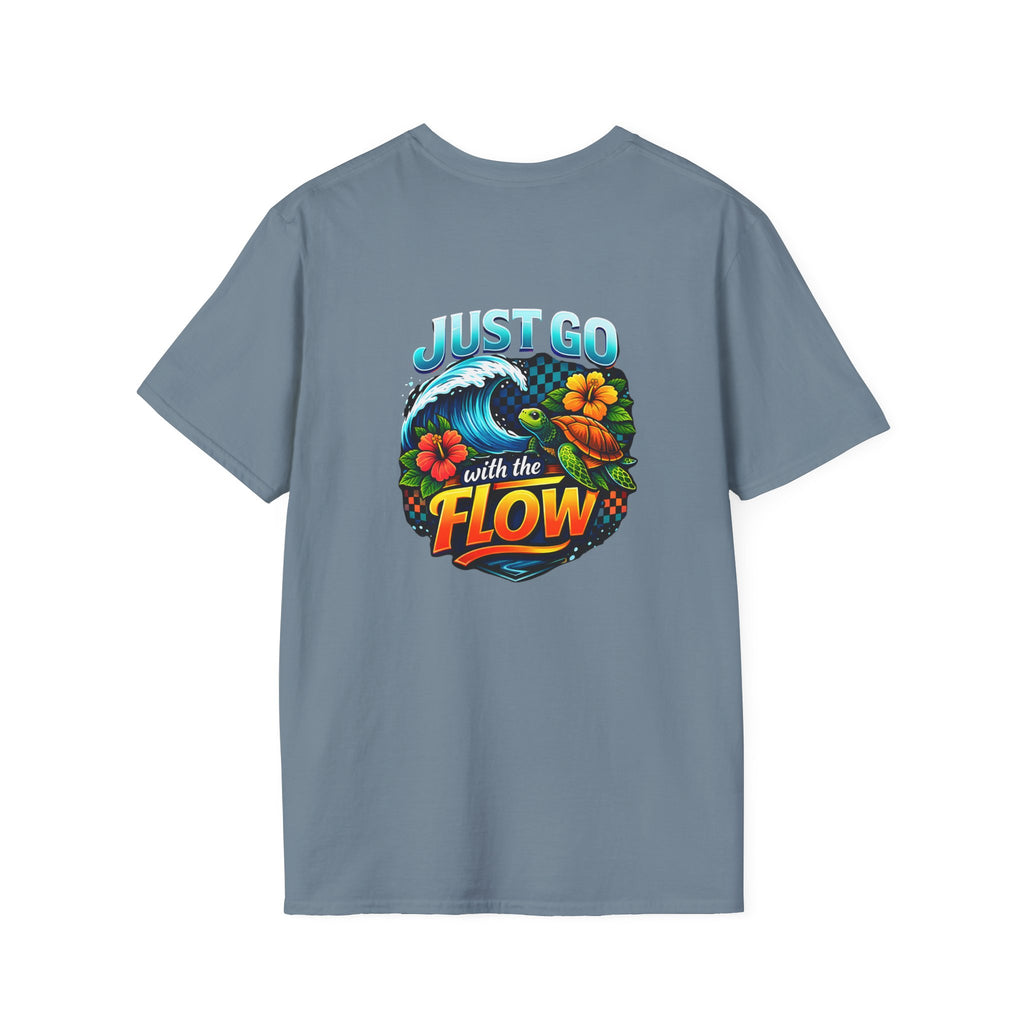 Go With the Flow Sea Turtle T-Shirt — Cute Beach Gift for Women Ocean Floral Tee