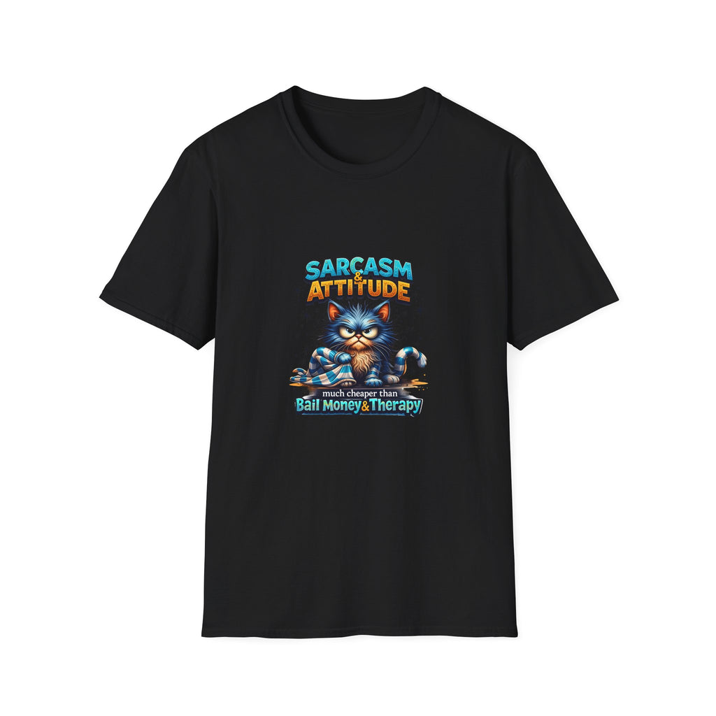 Sarcasm & Attitude Grumpy Cat T-Shirt — Funny Sarcastic Gift for Her Graphic Tee