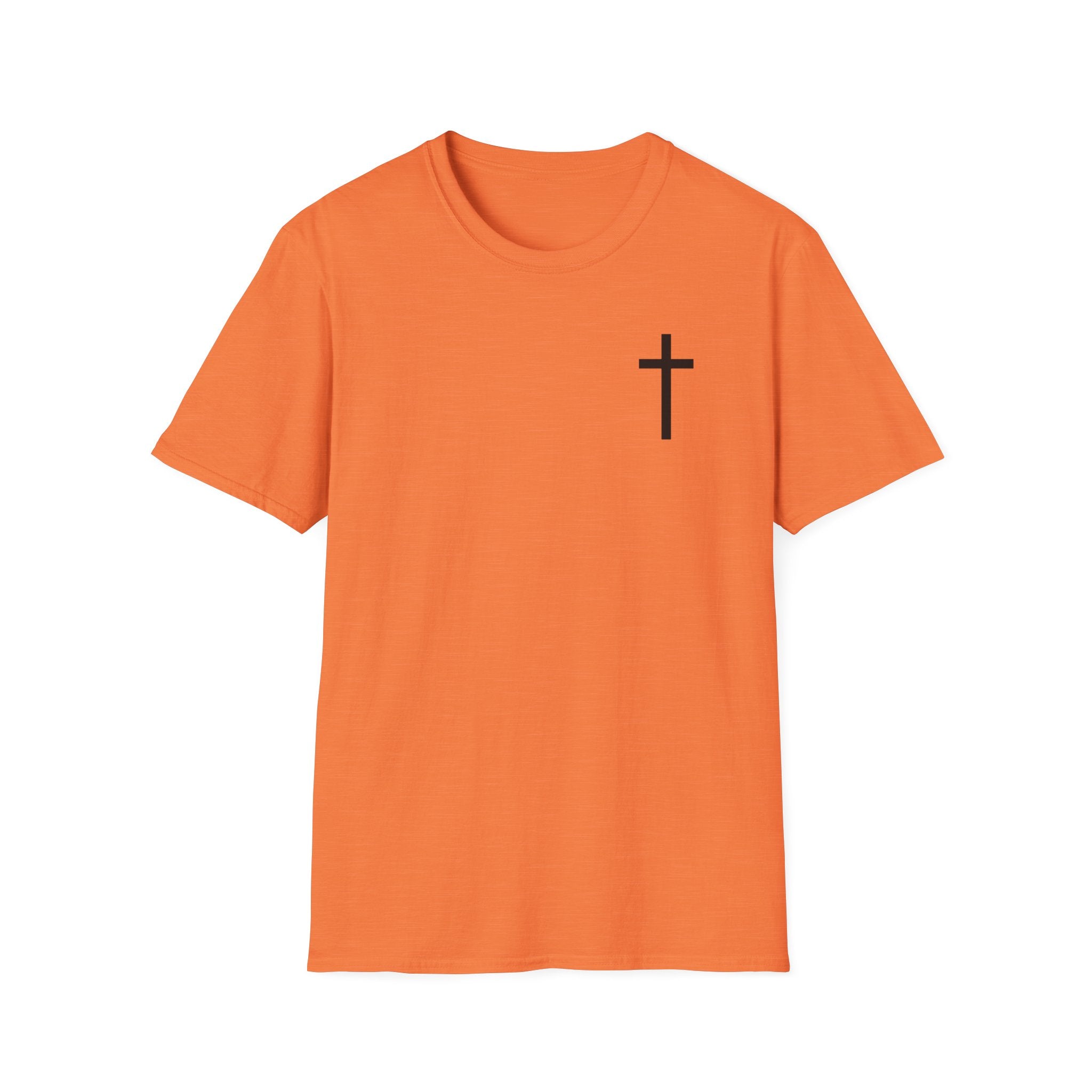 Man of Faith Rooted in Christ T-Shirt — Christian Gift for Him Flag & Cross Back Print Graphic Tee