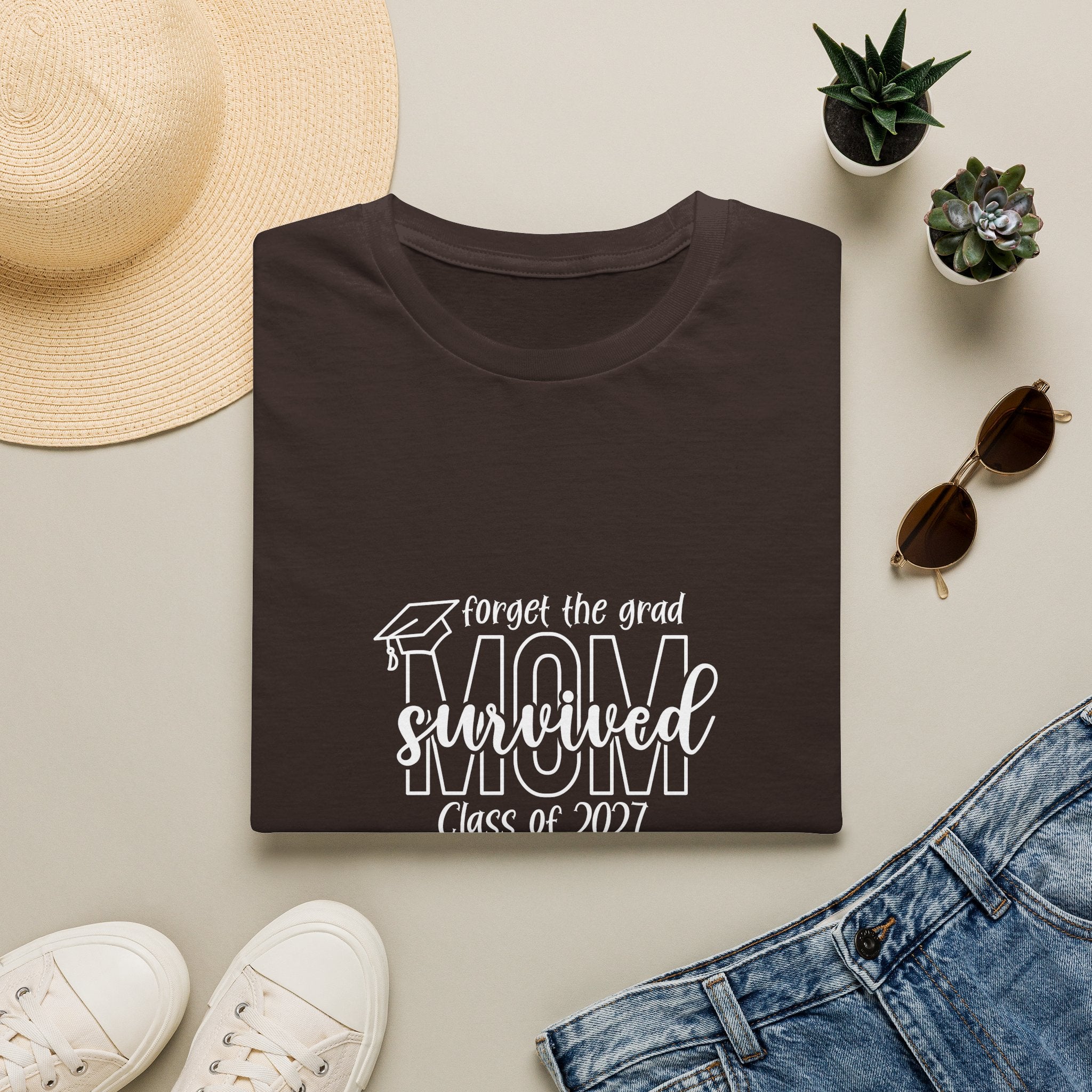 Class of 2027 Sarcastic Mom T-Shirt — Funny Graduation Gift for Mom Graphic Tee