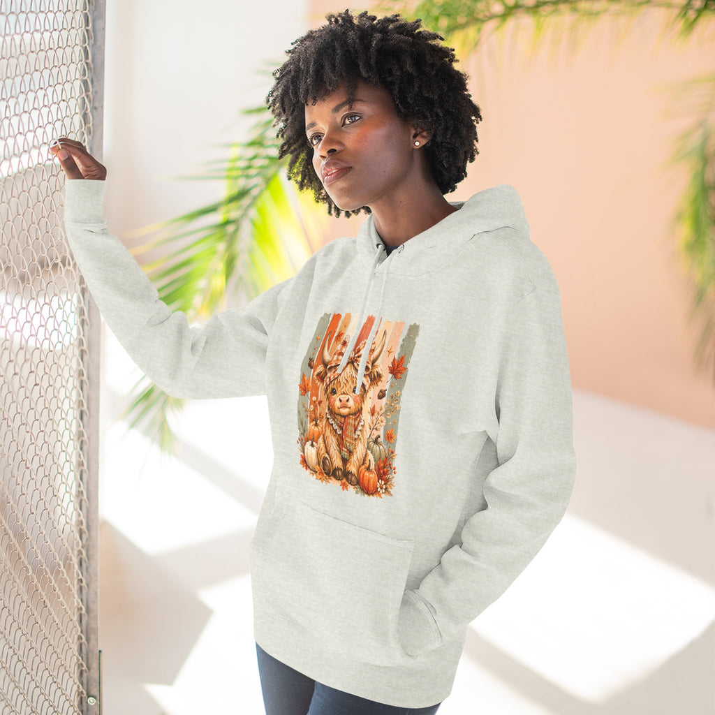 Autumn Pumpkin Cow Hoodie — Cute Fall Gift for Women Cozy Graphic Pullover