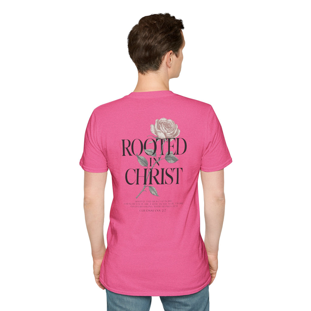 Rooted in Christ Floral T-Shirt — Christian Gift for Women Faith Graphic Tee