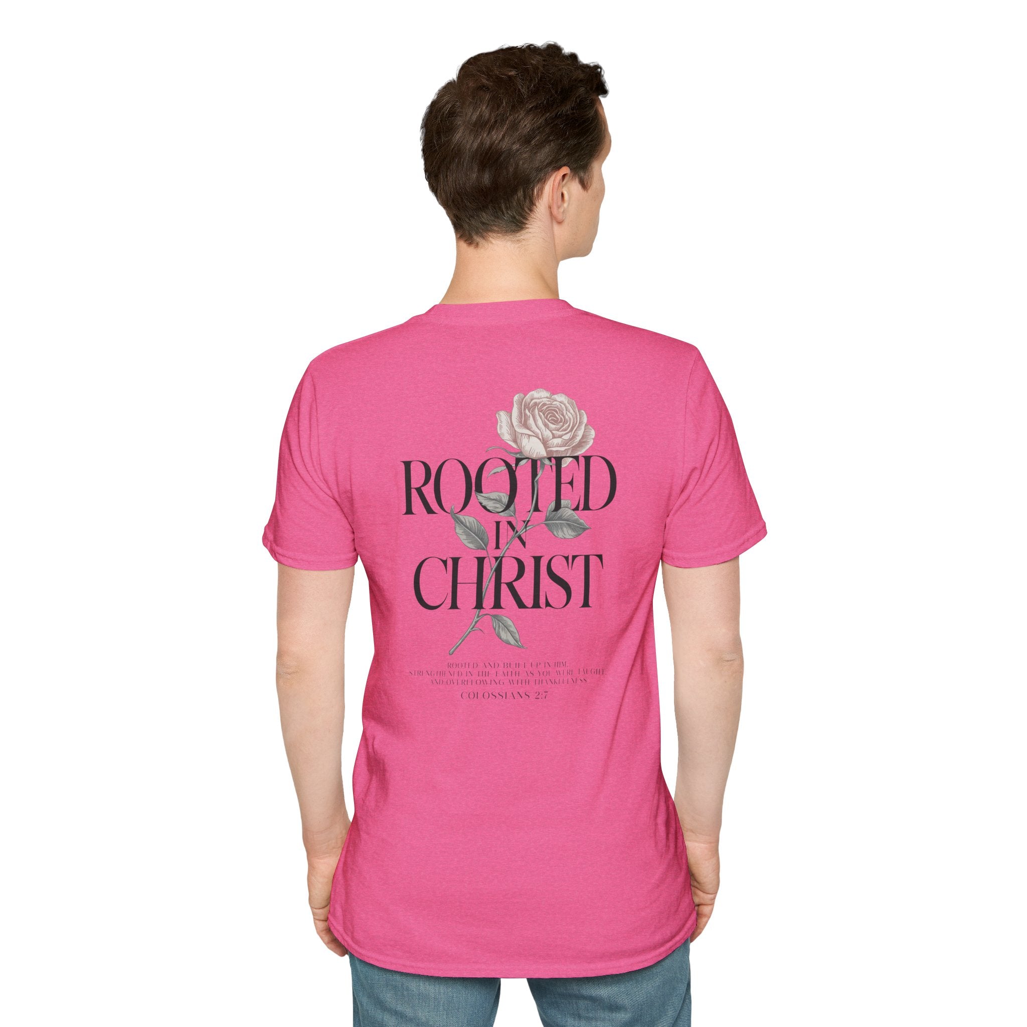 Rooted in Christ Floral T-Shirt — Christian Gift for Women Faith Graphic Tee