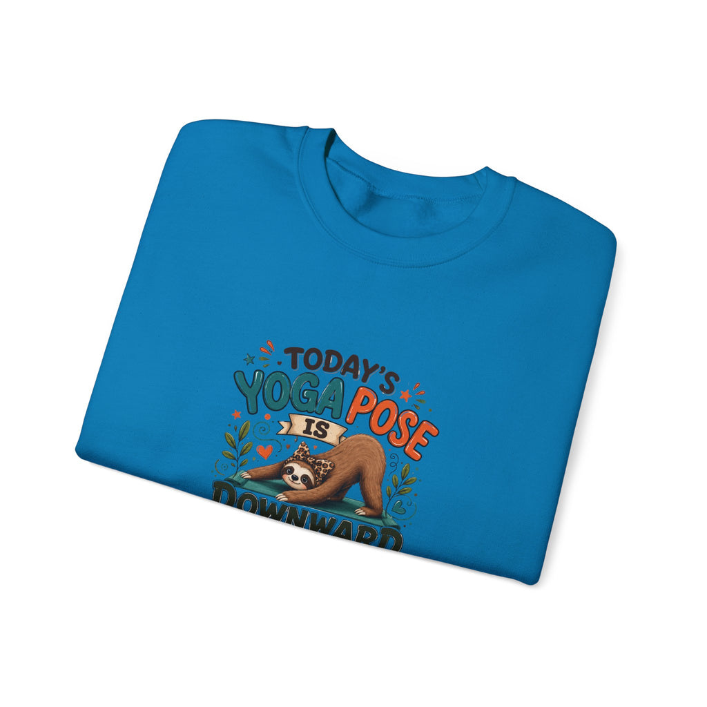 Downward Spiral Sloth Sweatshirt — Funny Lazy Gift for Her Yoga Pose Crewneck