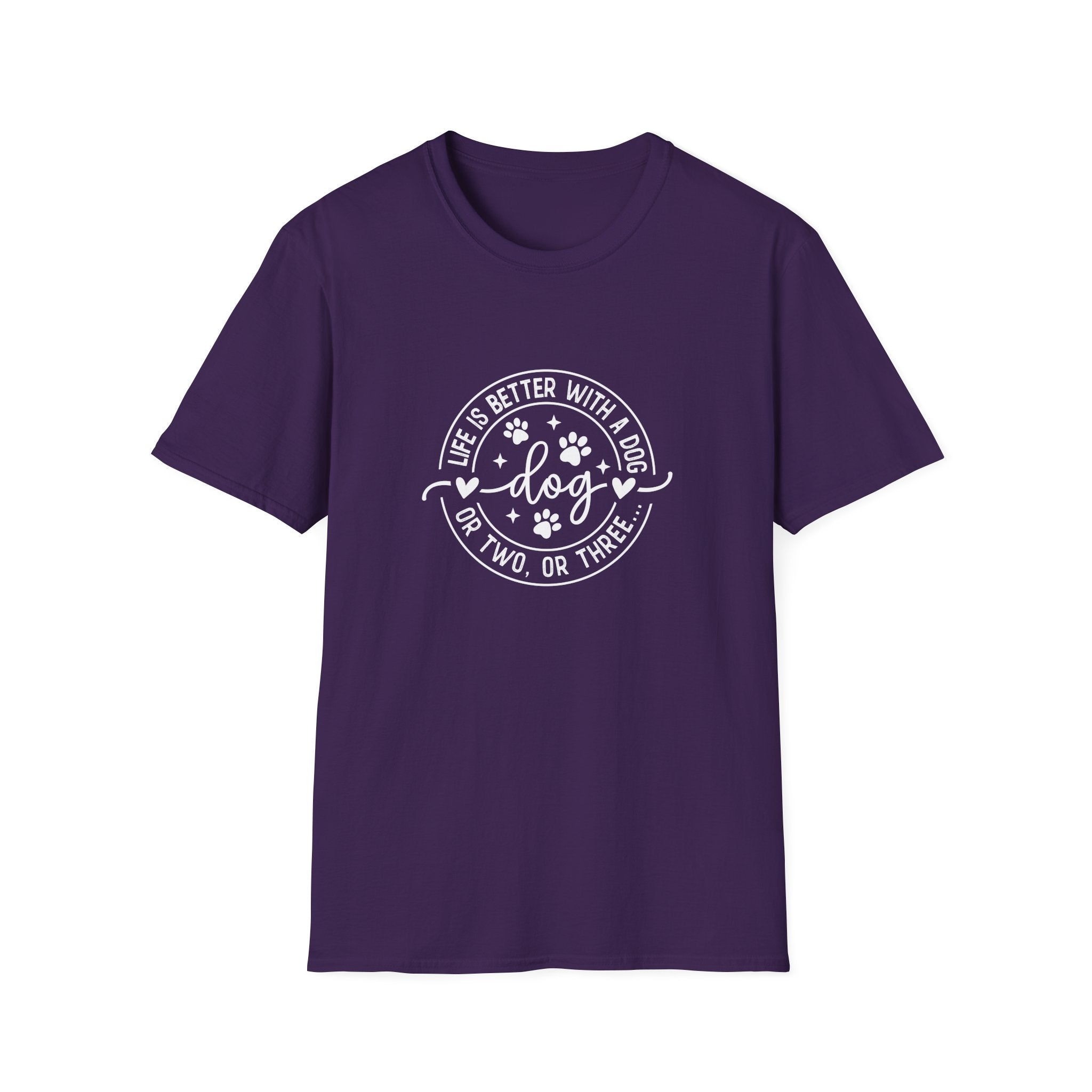 Life Is Better With a Dog T-Shirt — Funny Dog Lover Gift for Women Paw Print Tee