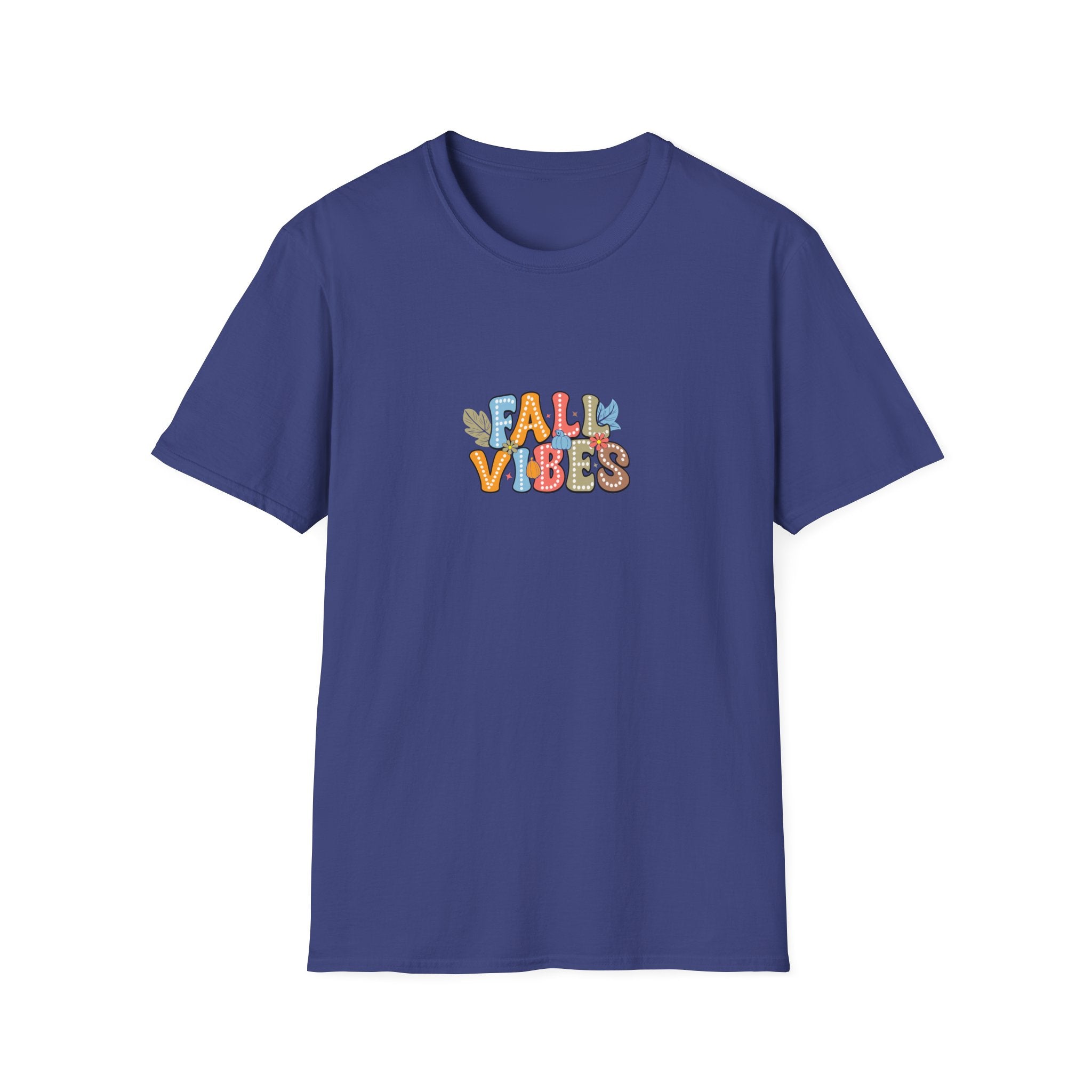 Fall Vibes Colorful Autumn T-Shirt — Cute Fall Gift for Women Graphic Tee