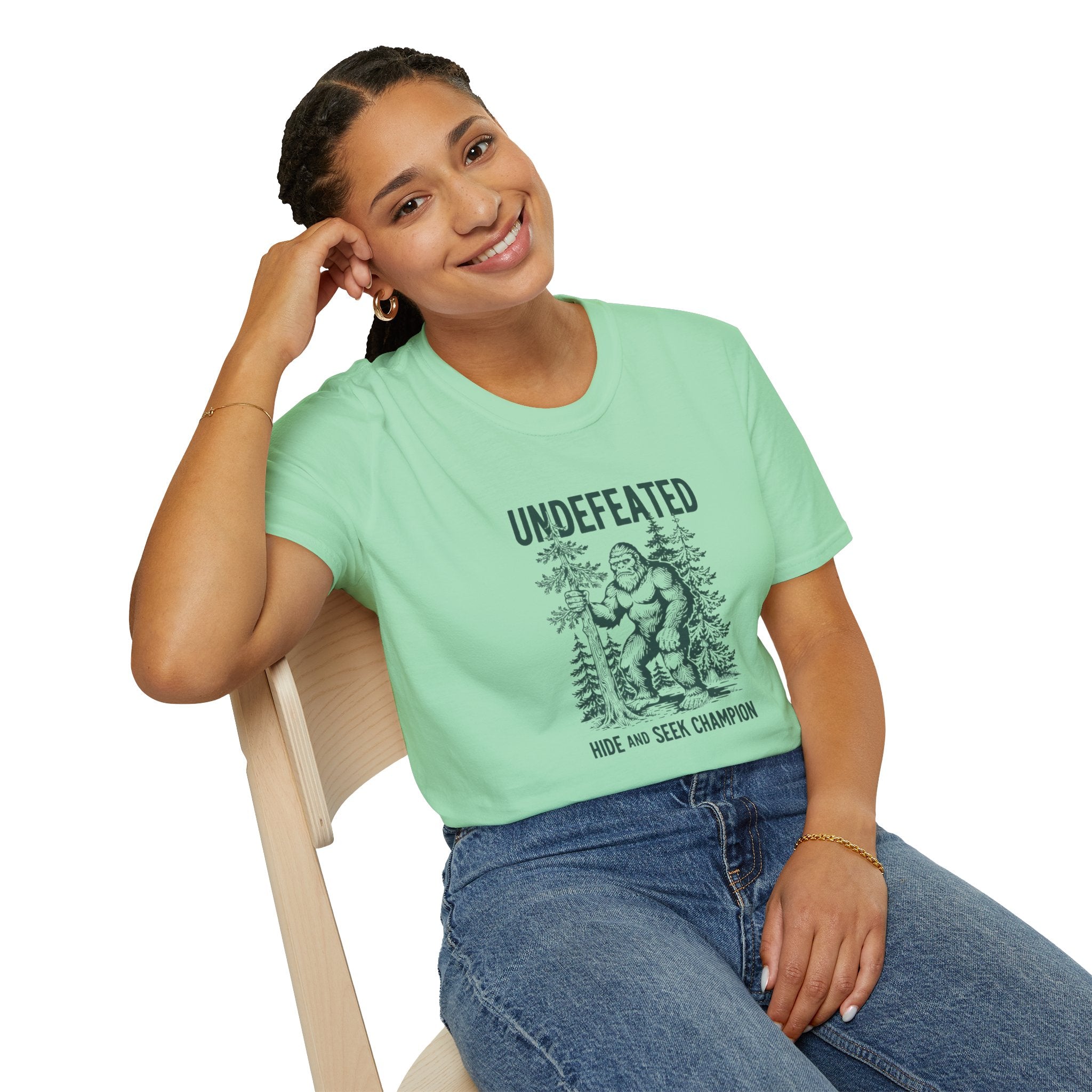 Undefeated Bigfoot T-Shirt — 'Hide and Seek Champion' Graphic Tee