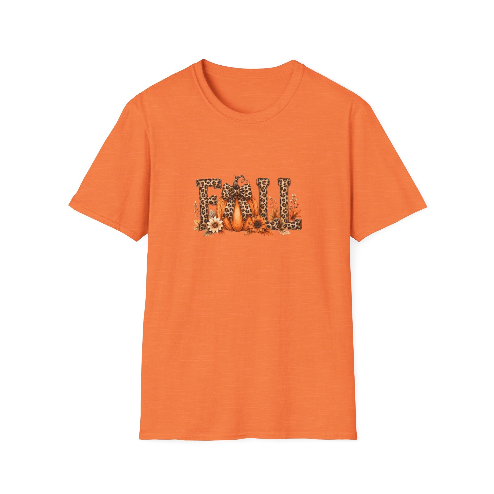 Fall Leopard Pumpkin T-Shirt — Cute Autumn Gift for Women Floral Graphic Tee