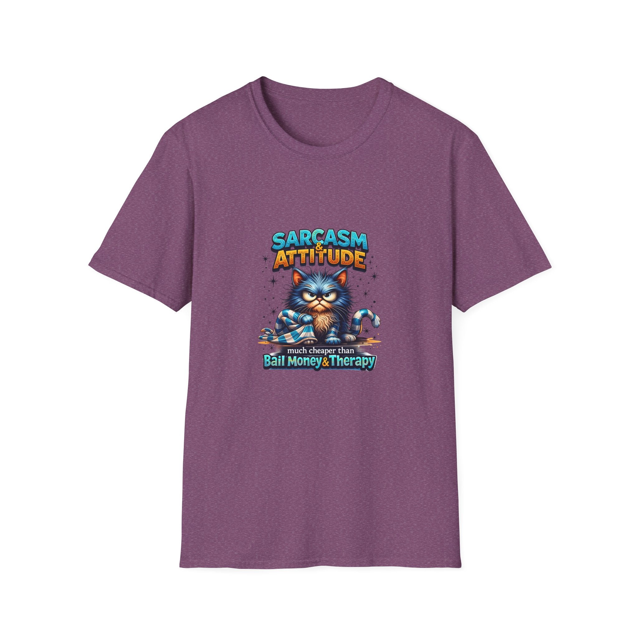Sarcasm & Attitude Grumpy Cat T-Shirt — Funny Sarcastic Gift for Her Graphic Tee