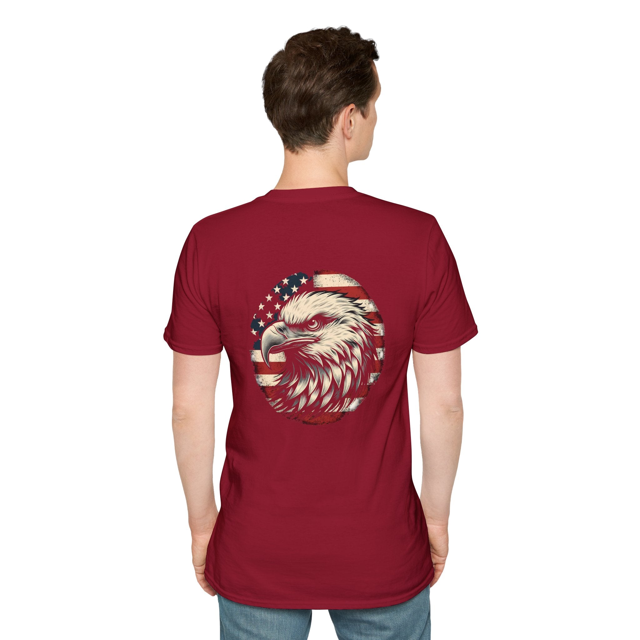 Patriotic Bald Eagle T-Shirt — American Flag Gift for Him Fourth of July Graphic Tee