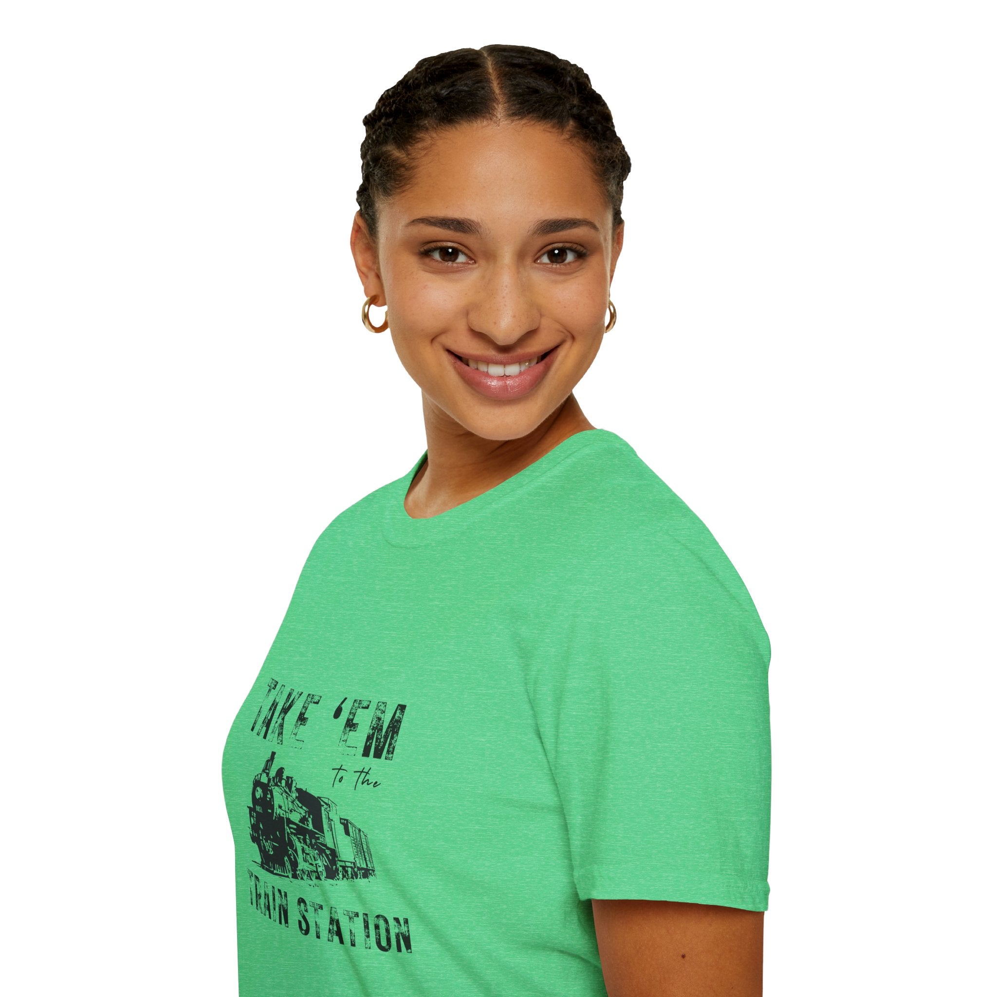 Take 'Em to the Train Station T-Shirt — Funny Sarcastic Gift Vintage Engine Graphic Tee