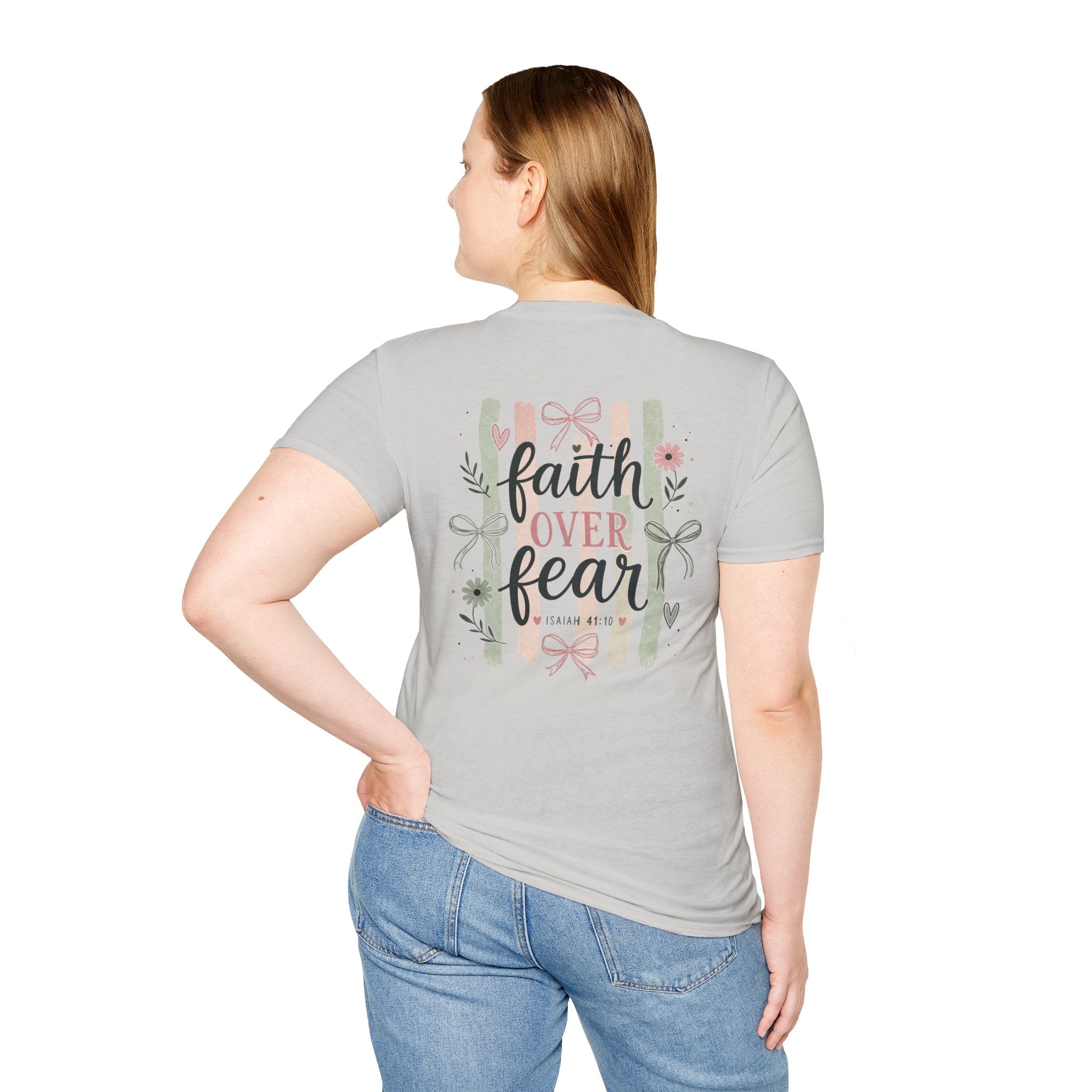 Faith Over Fear T-Shirt — Inspirational Christian Gift for Women Everyday Graphic Tee
