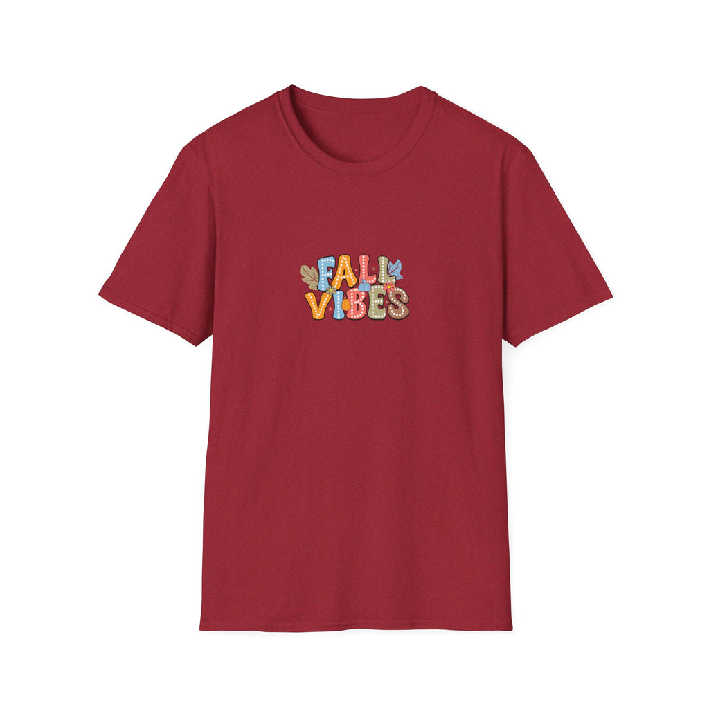 Fall Vibes Colorful Autumn T-Shirt — Cute Fall Gift for Women Graphic Tee