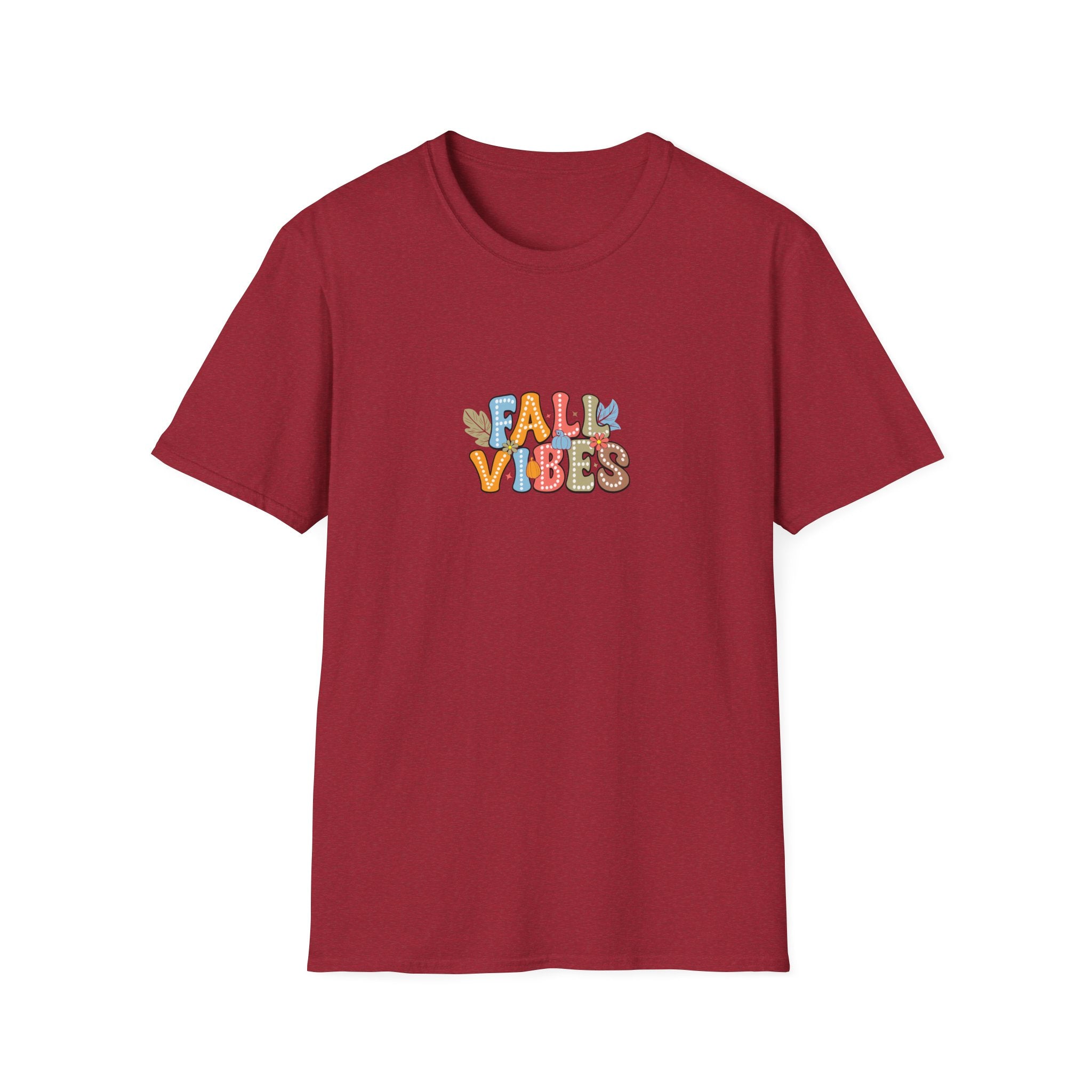 Fall Vibes Colorful Autumn T-Shirt — Cute Fall Gift for Women Graphic Tee