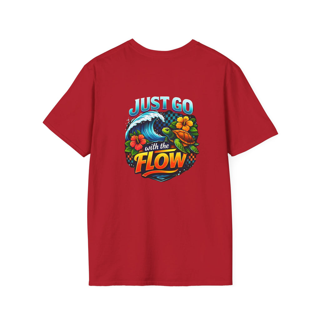 Go With the Flow Sea Turtle T-Shirt — Cute Beach Gift for Women Ocean Floral Tee