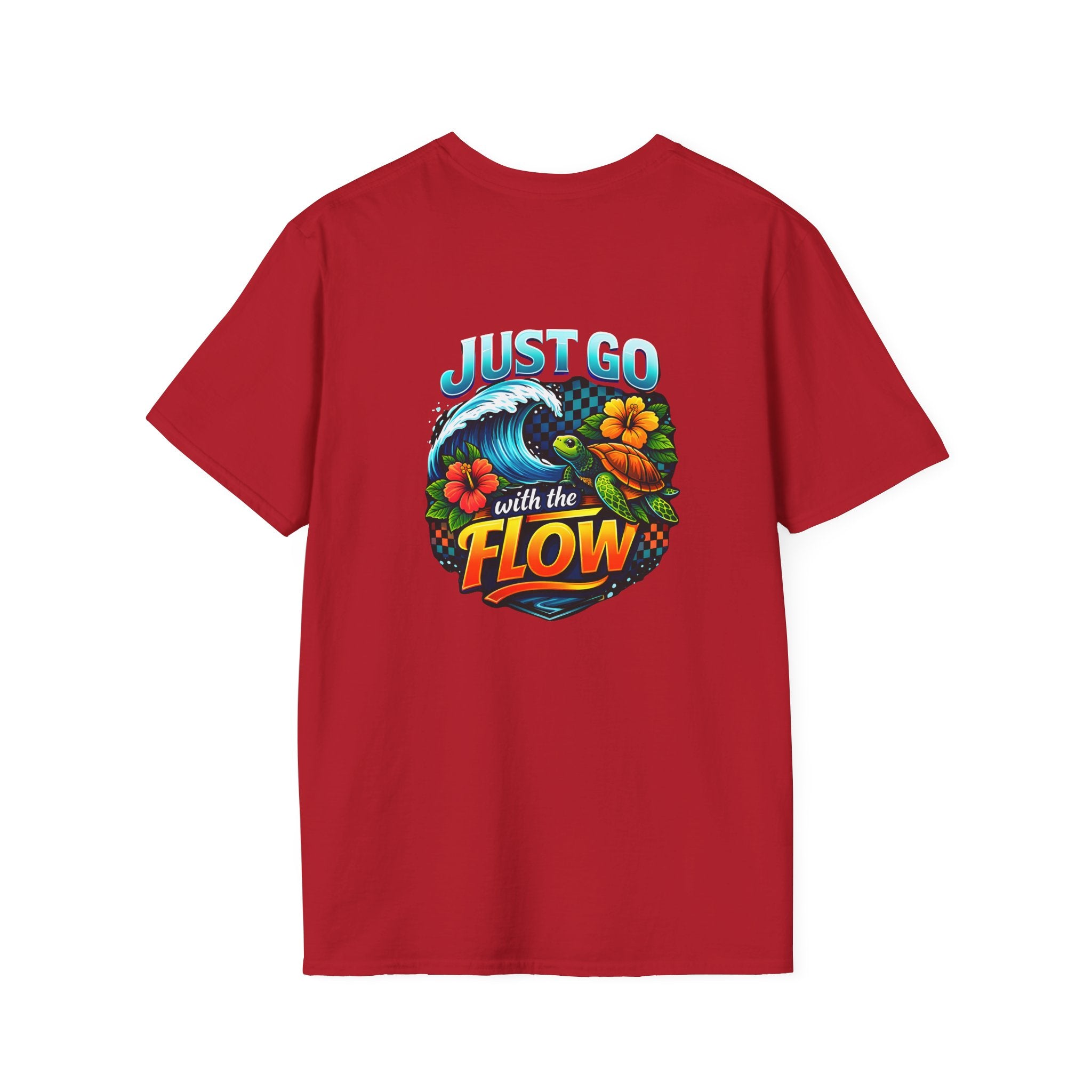 Go With the Flow Sea Turtle T-Shirt — Cute Beach Gift for Women Ocean Floral Tee