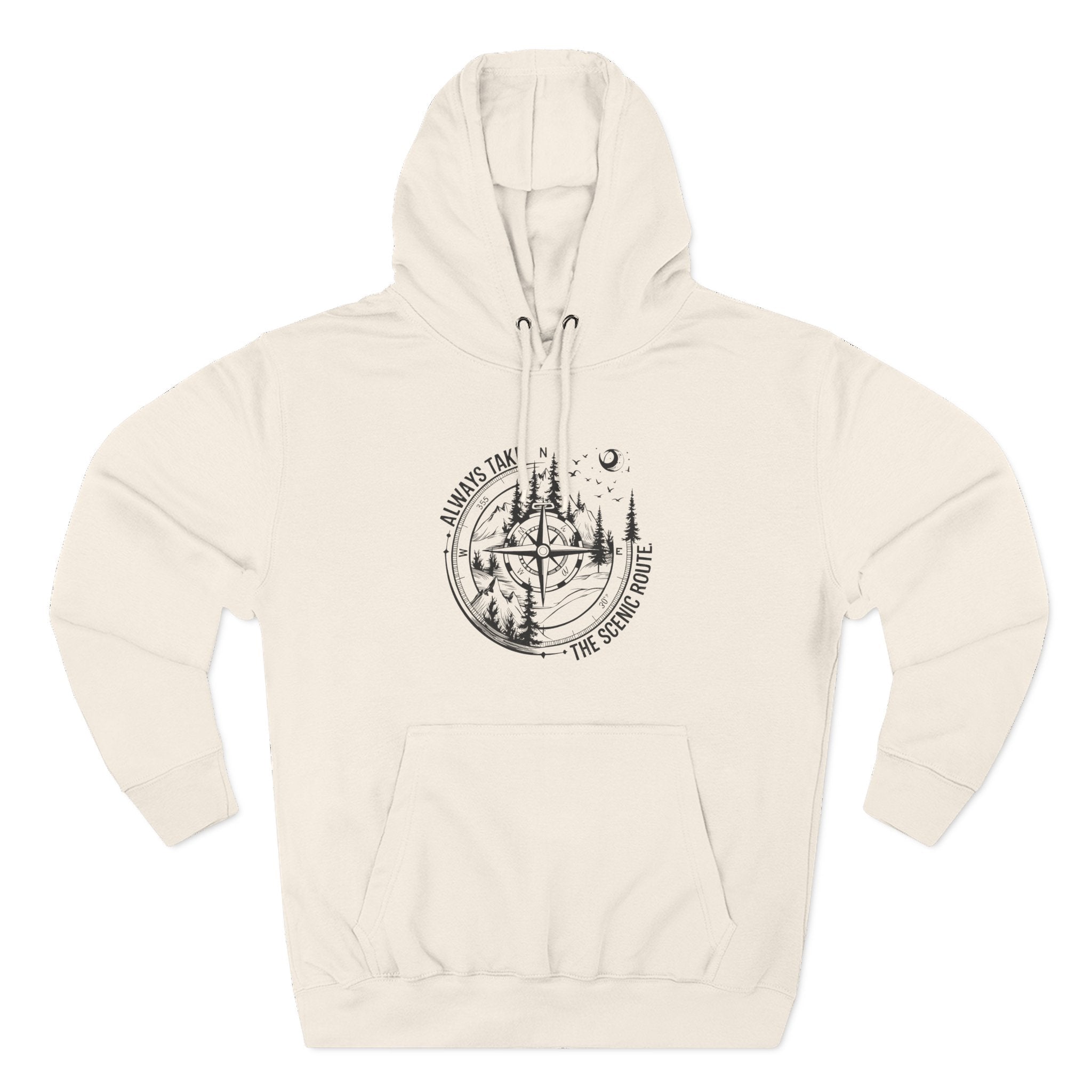 Hoodie — "Always Take the Scenic Route" Camping Graphic Pullover