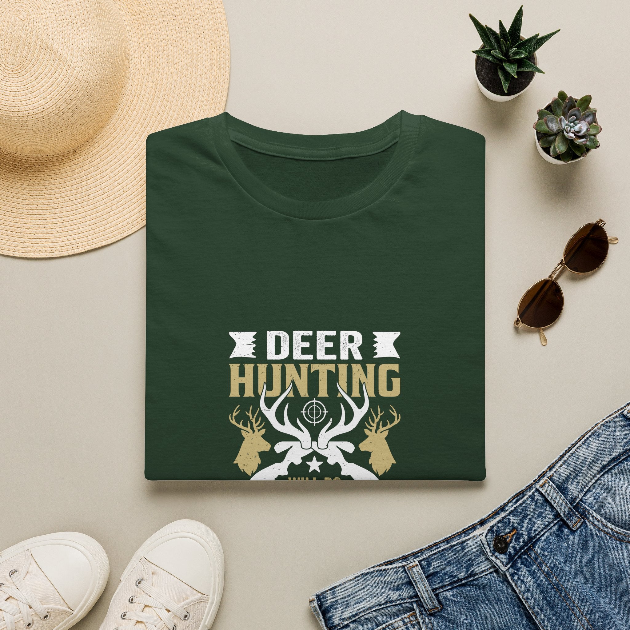 Will Do Anything for a Buck Deer T-Shirt — Funny Hunting Gift for Men Graphic Tee