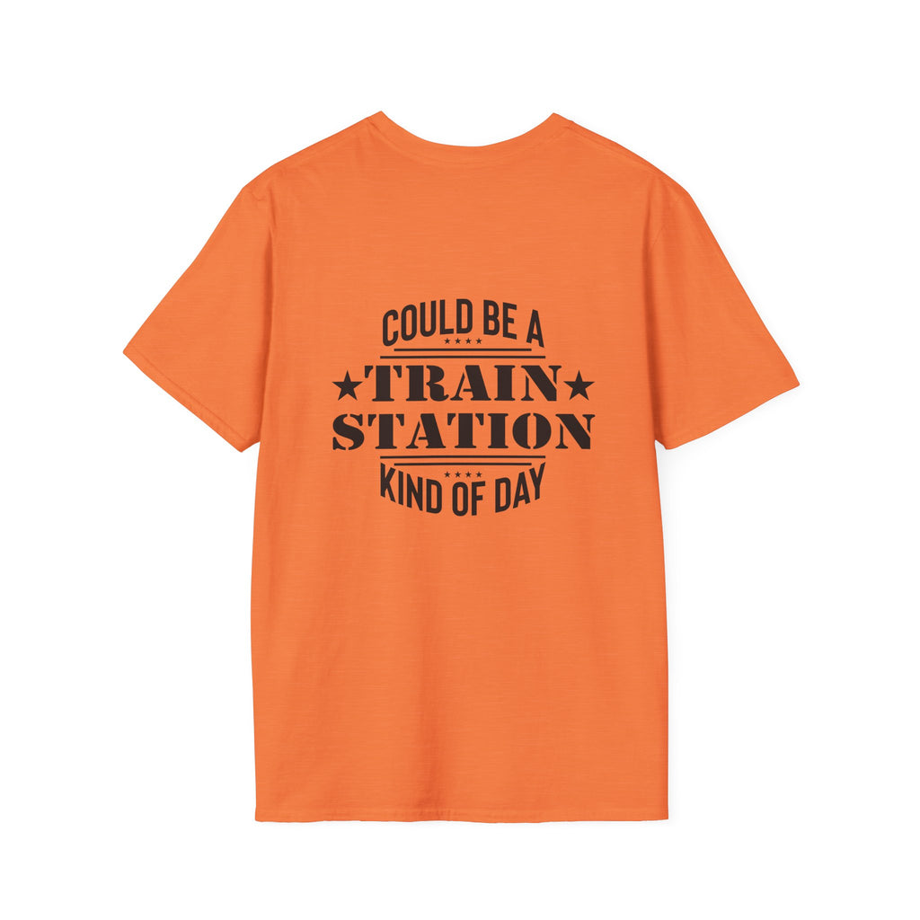 Could Be a Train Station Kind of Day T-Shirt — Funny Sarcastic Gift for Her Pocket Tee