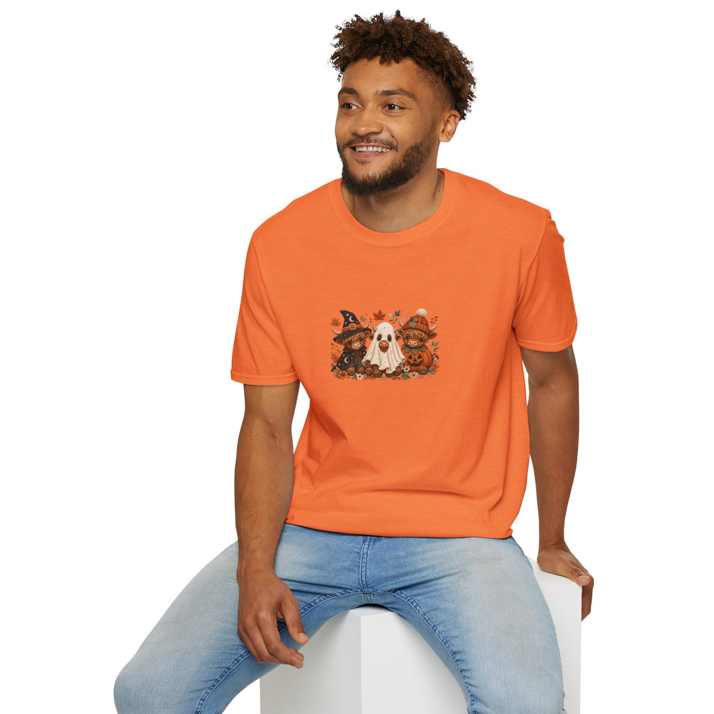 Halloween Cows Trio T-Shirt — Cute Funny Gift for Her Ghost & Pumpkin Fall Tee
