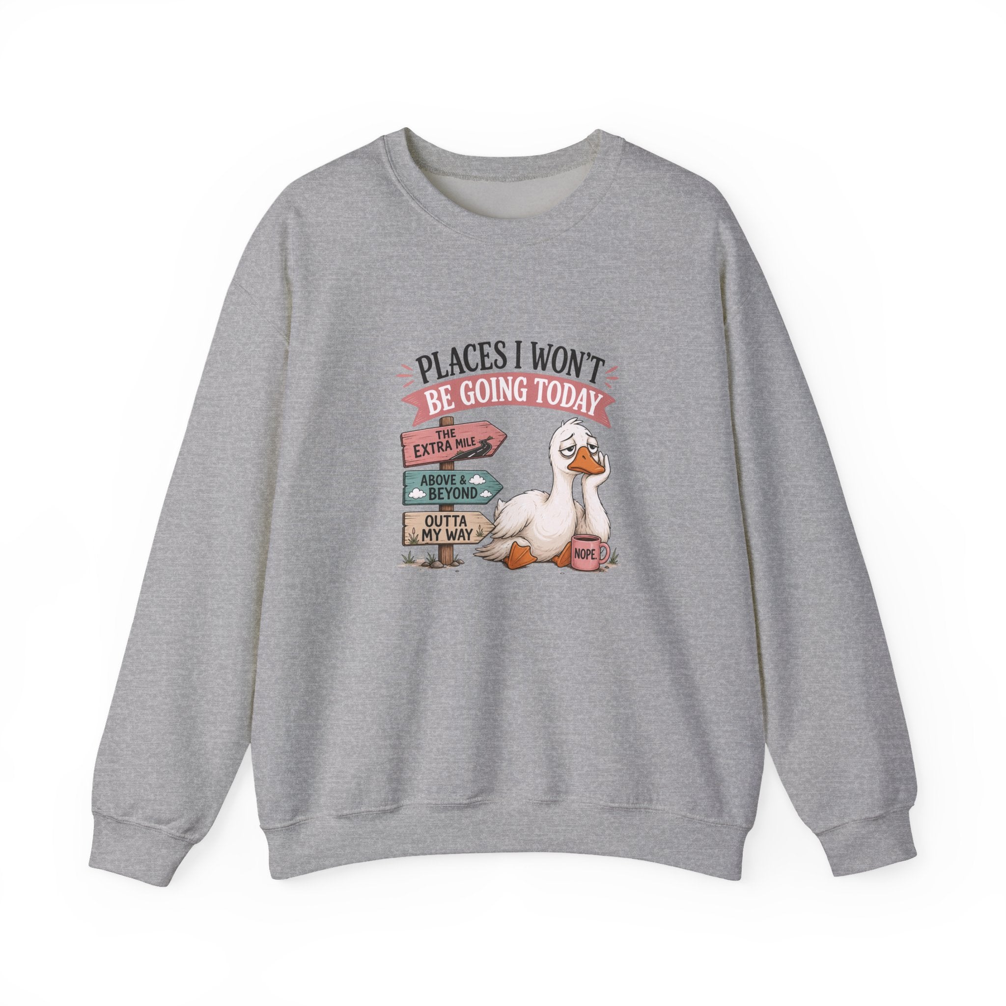 Places I Won't Be Going Today Goose Sweatshirt — Funny Introvert Gift for Her Crewneck
