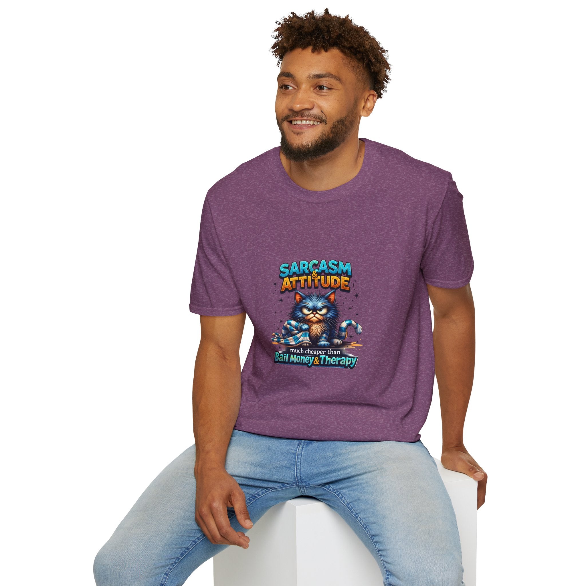 Sarcasm & Attitude Grumpy Cat T-Shirt — Funny Sarcastic Gift for Her Graphic Tee