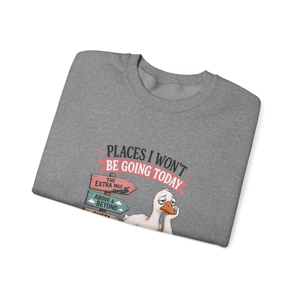 Places I Won't Be Going Today Goose Sweatshirt — Funny Introvert Gift for Her Crewneck