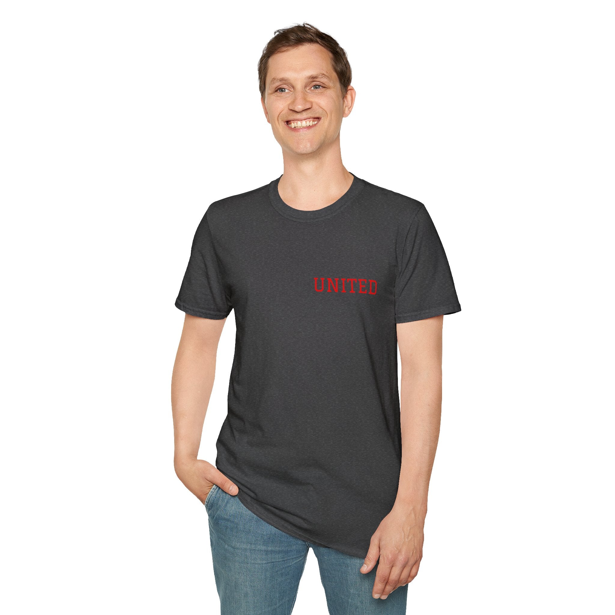 United American Flag T-Shirt — Patriotic Gift for Him Red Chest Graphic Tee