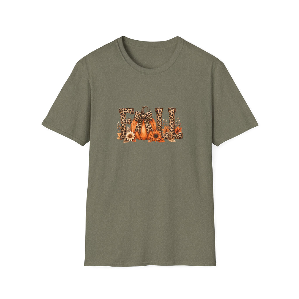 Fall Leopard Pumpkin T-Shirt — Cute Autumn Gift for Women Floral Graphic Tee