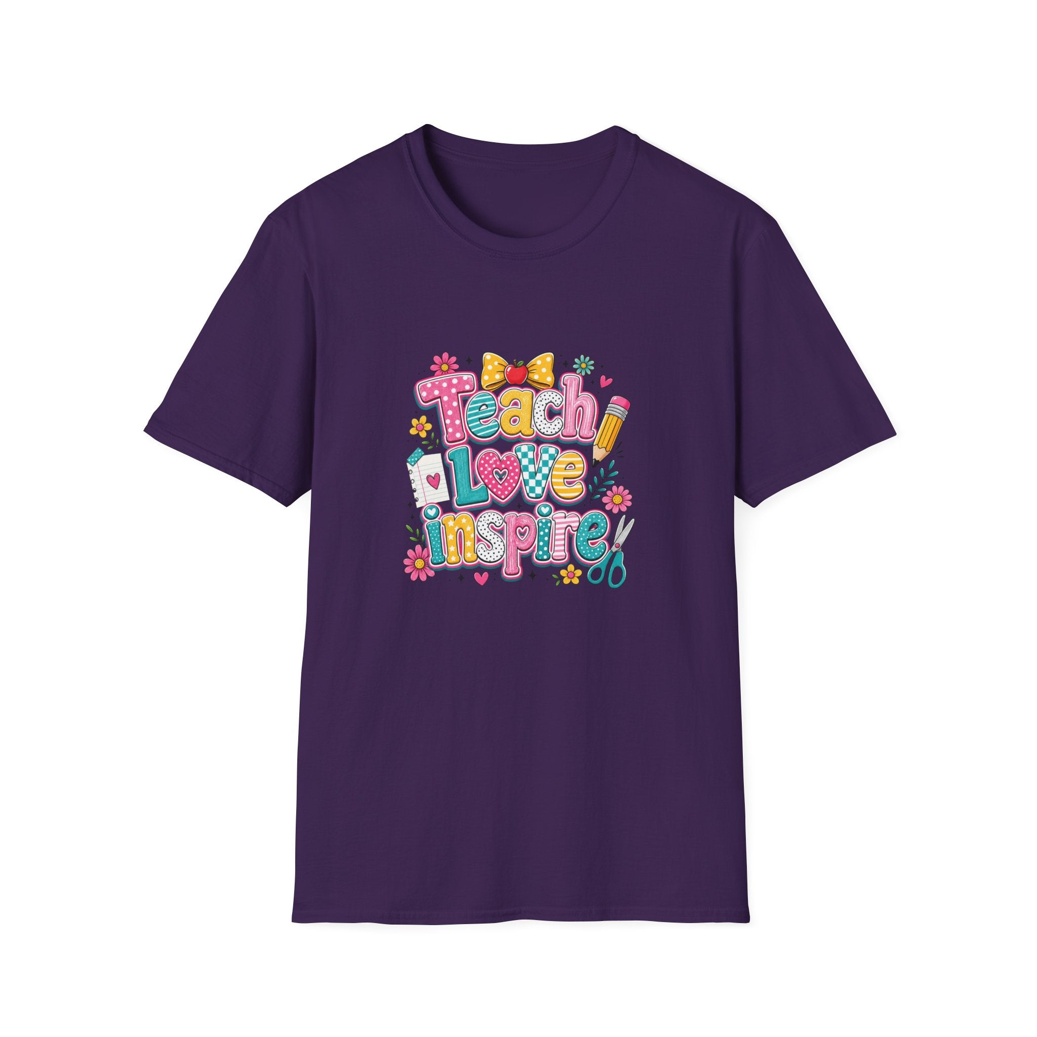 Teach Love Inspire T-Shirt — Cute Colorful Teacher Gift School Appreciation Tee