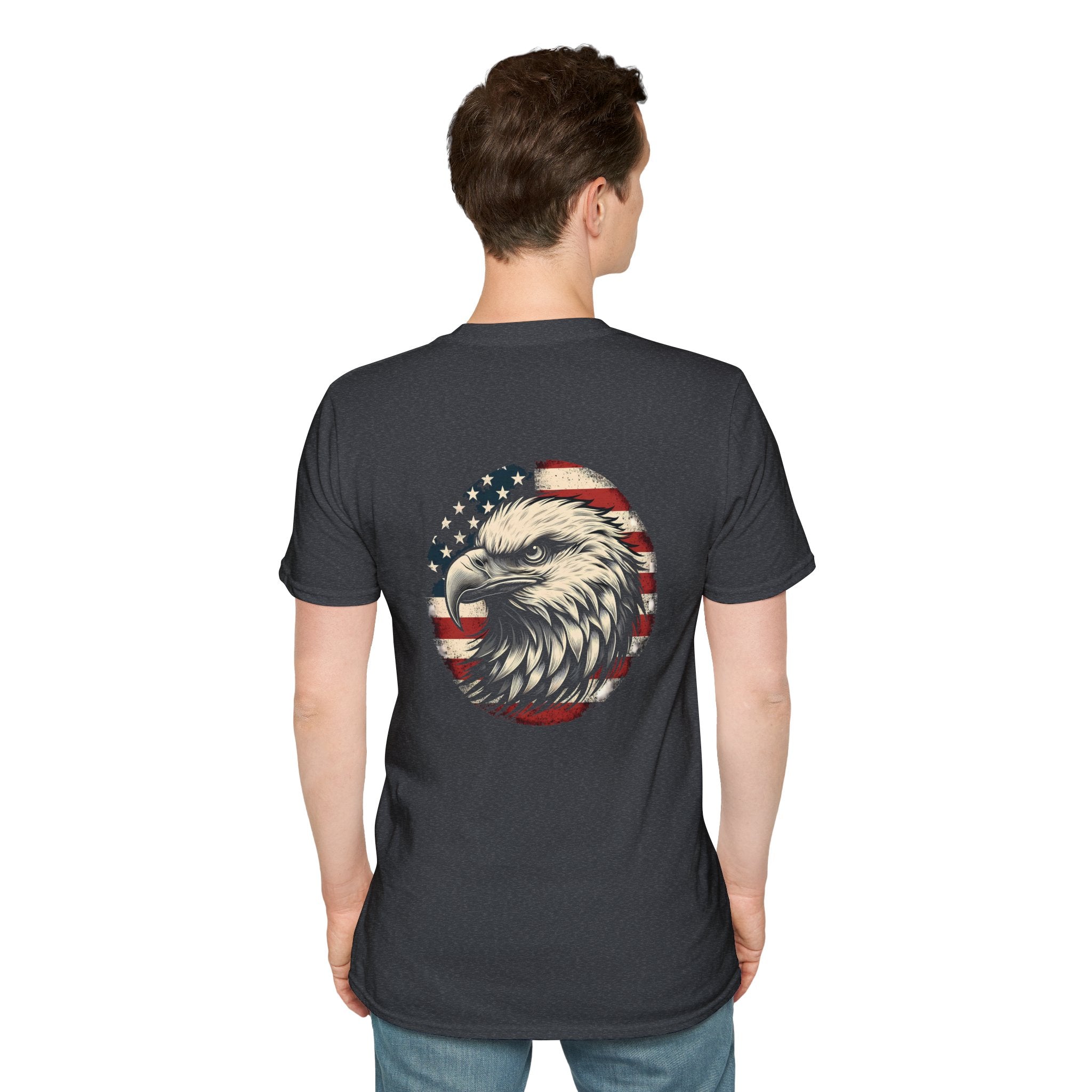 Patriotic Bald Eagle T-Shirt — American Flag Gift for Him Fourth of July Graphic Tee