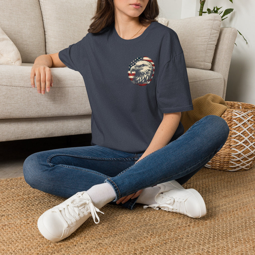 Patriotic Bald Eagle T-Shirt — American Flag Gift for Him Fourth of July Graphic Tee