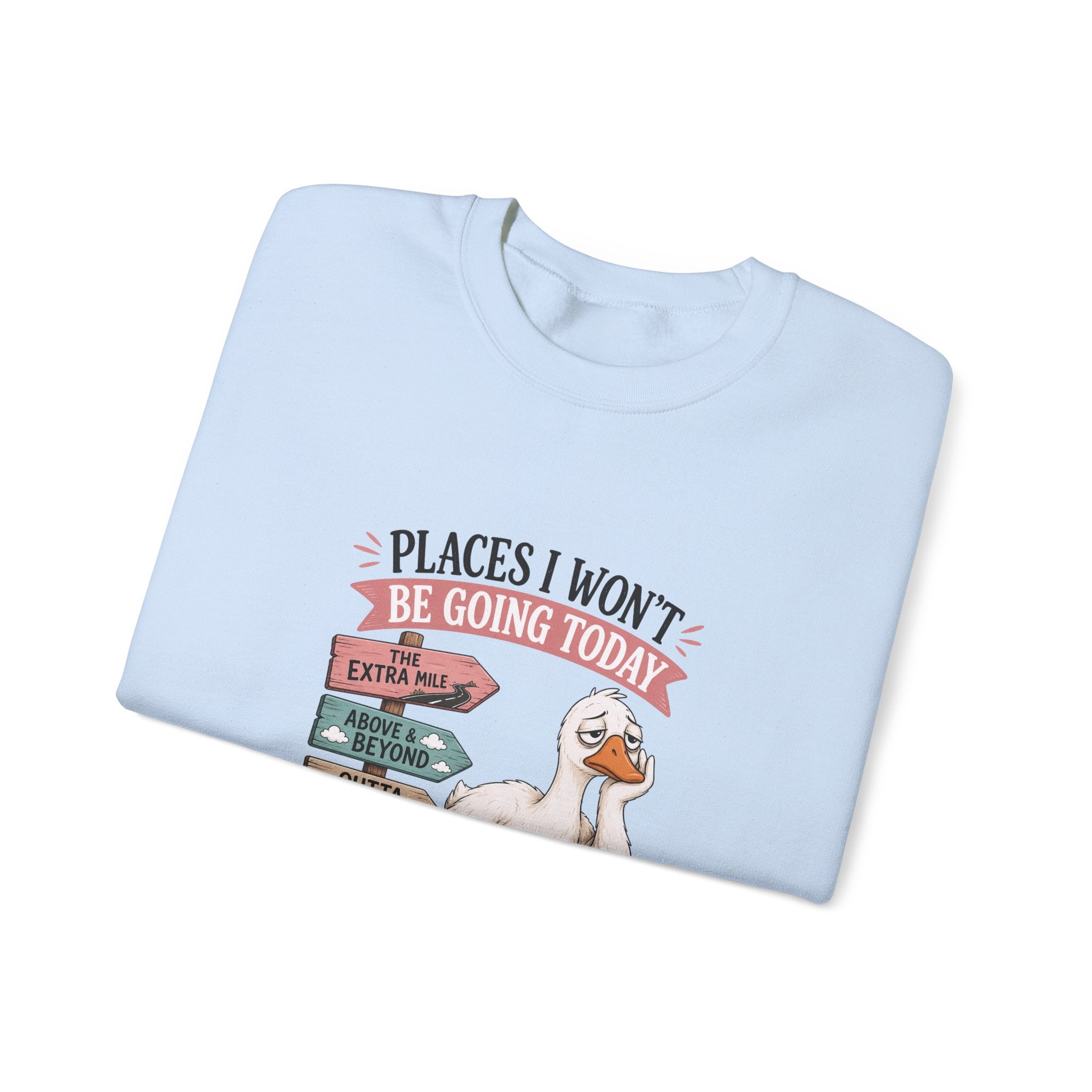 Places I Won't Be Going Today Goose Sweatshirt — Funny Introvert Gift for Her Crewneck