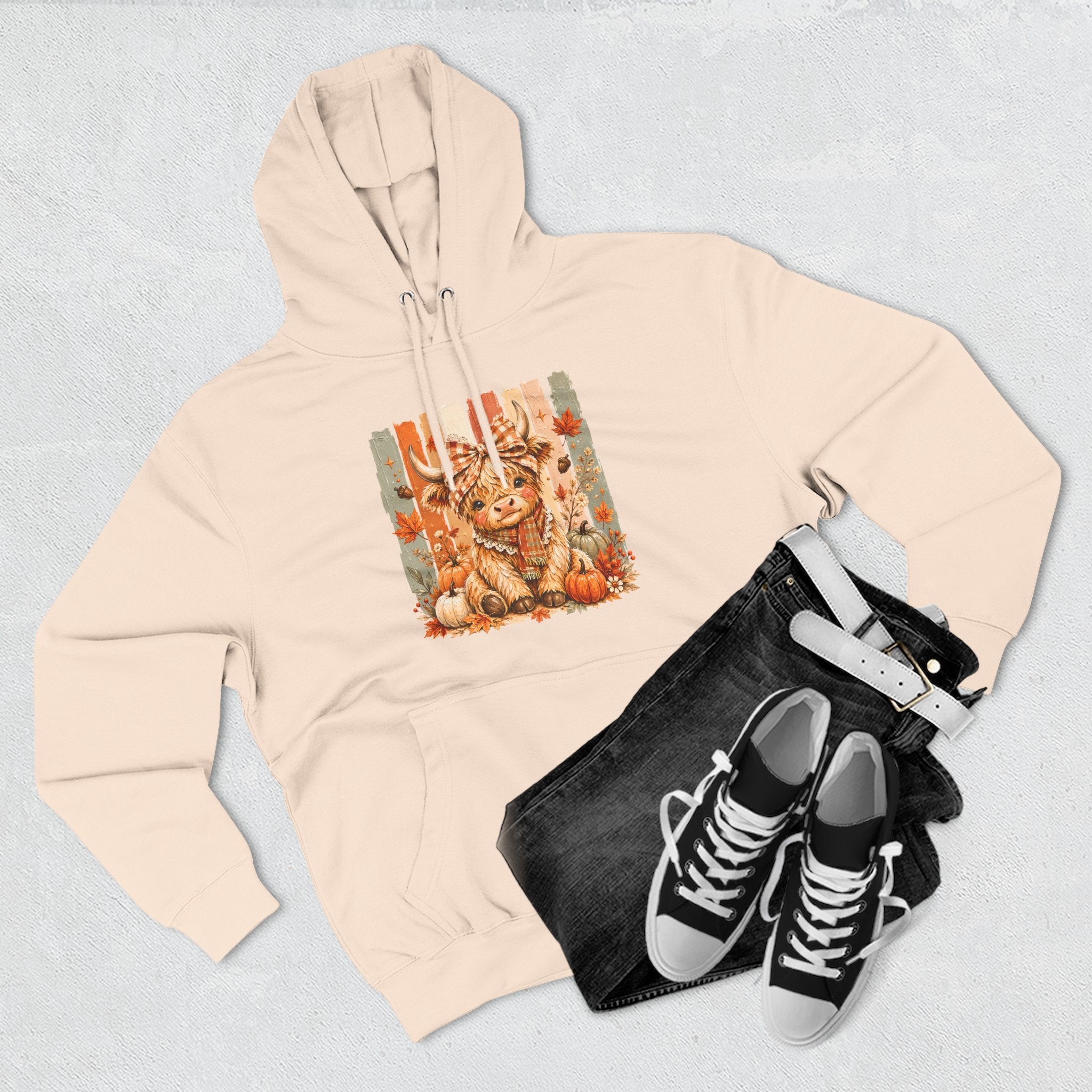 Autumn Pumpkin Cow Hoodie — Cute Fall Gift for Women Cozy Graphic Pullover