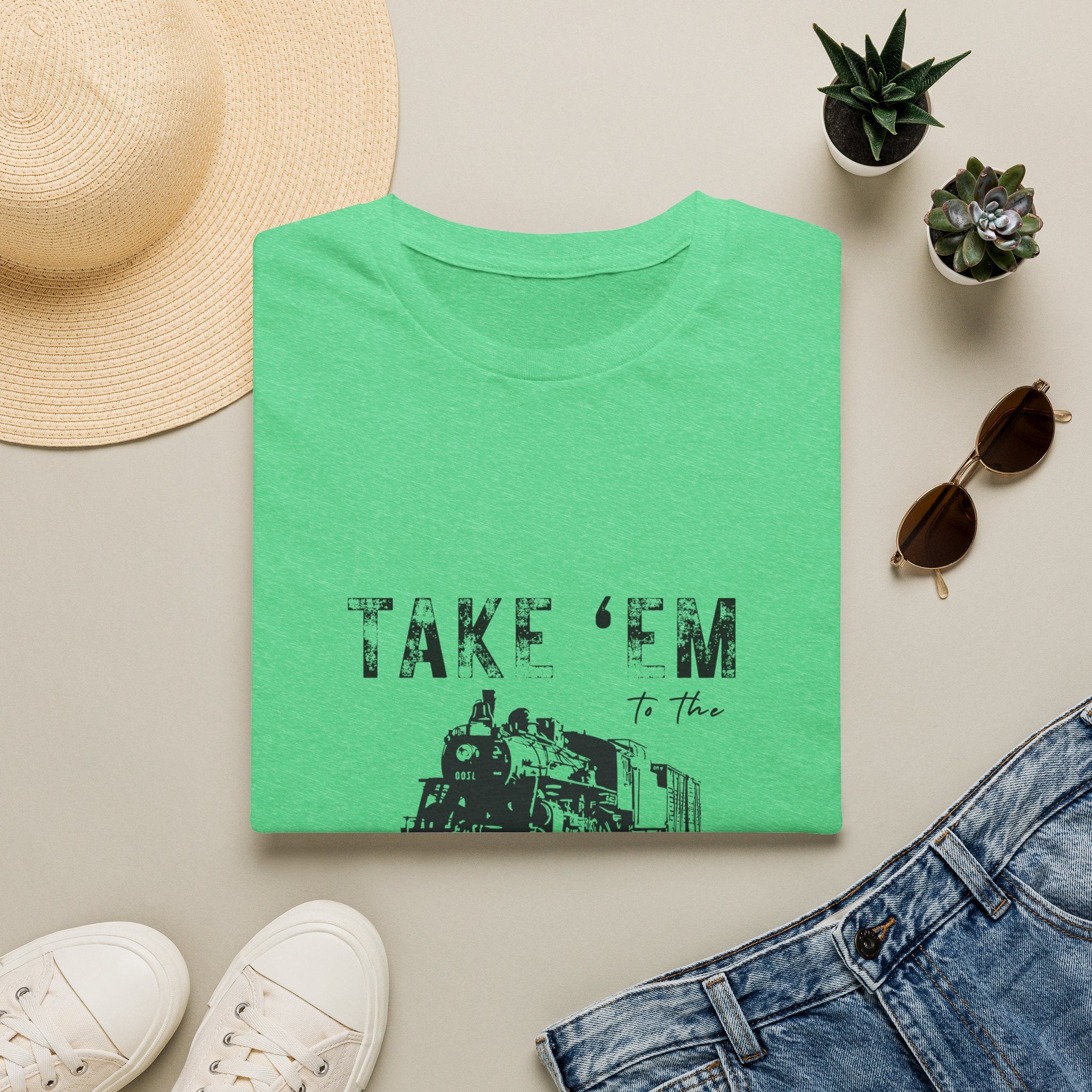 Take 'Em to the Train Station T-Shirt — Funny Sarcastic Gift Vintage Engine Graphic Tee